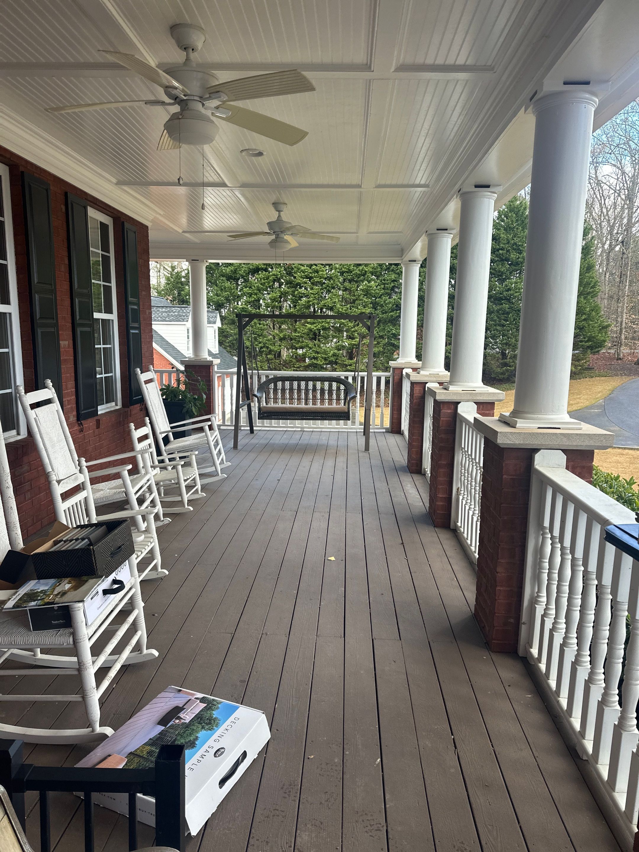 Lawrenceville, GA Deck Resurface using Deckorators Voyage Series with Timbertech LED Riser Lights by Nelson Exteriors 