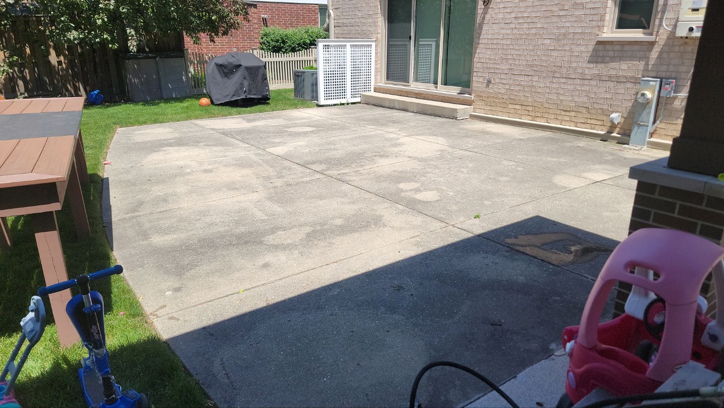 concrete power washing Algaecide, soft wash soap by Northern Power Washing LLC.