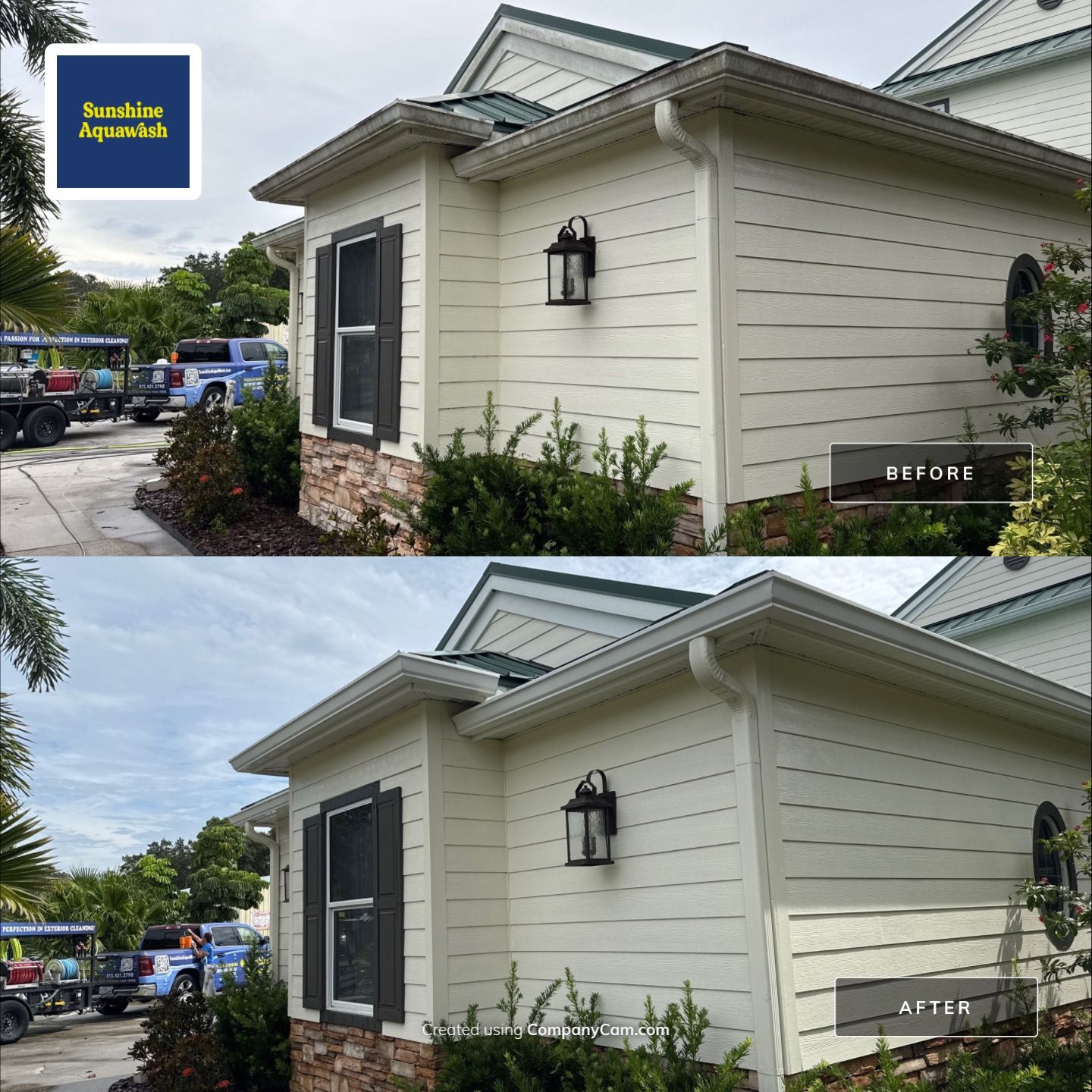 🐎 Vinyl Horse Fence, Entrance Cleaning + House Wash – Parrish, FL by Sunshine AquaWash