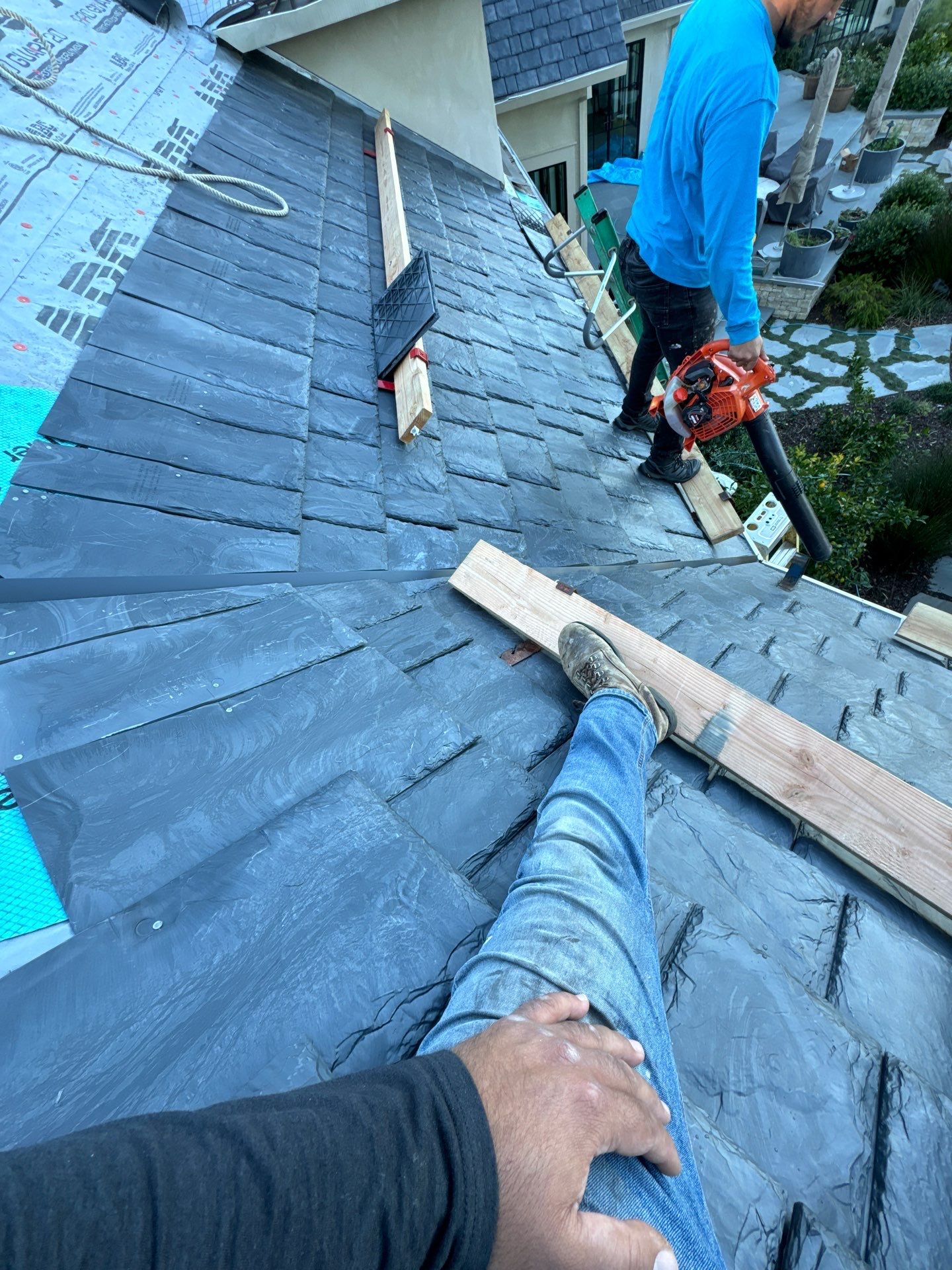 Residential Roofing Installation using Slate by Acker Roofing
