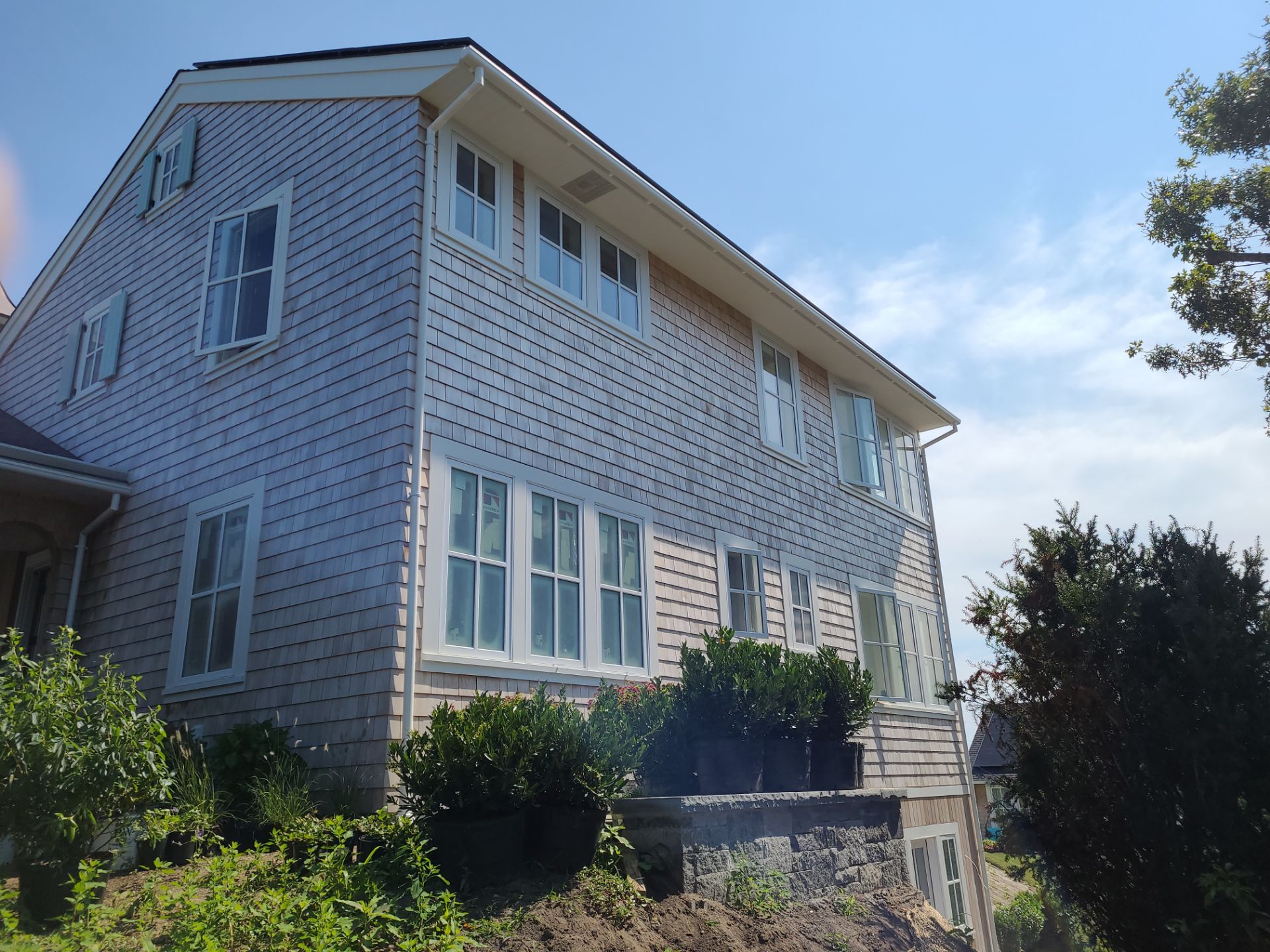 Gutter Installation using 4x5 FiberGlass Gutter and 3" Fiberglass Downspout by Gutter Pro Enterprises