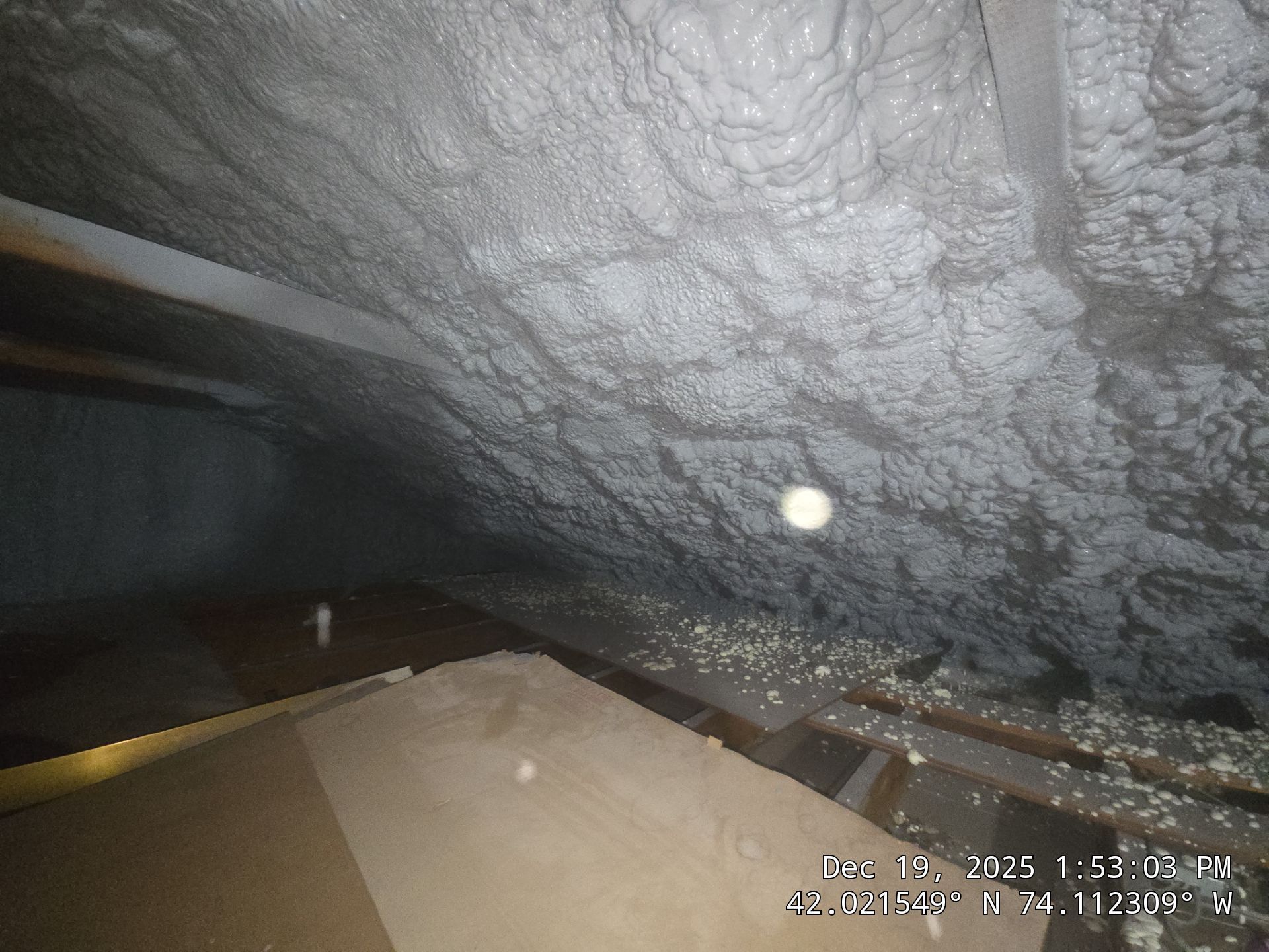 Attic Insulation using open cell spray foam by NYS Foam & Energy