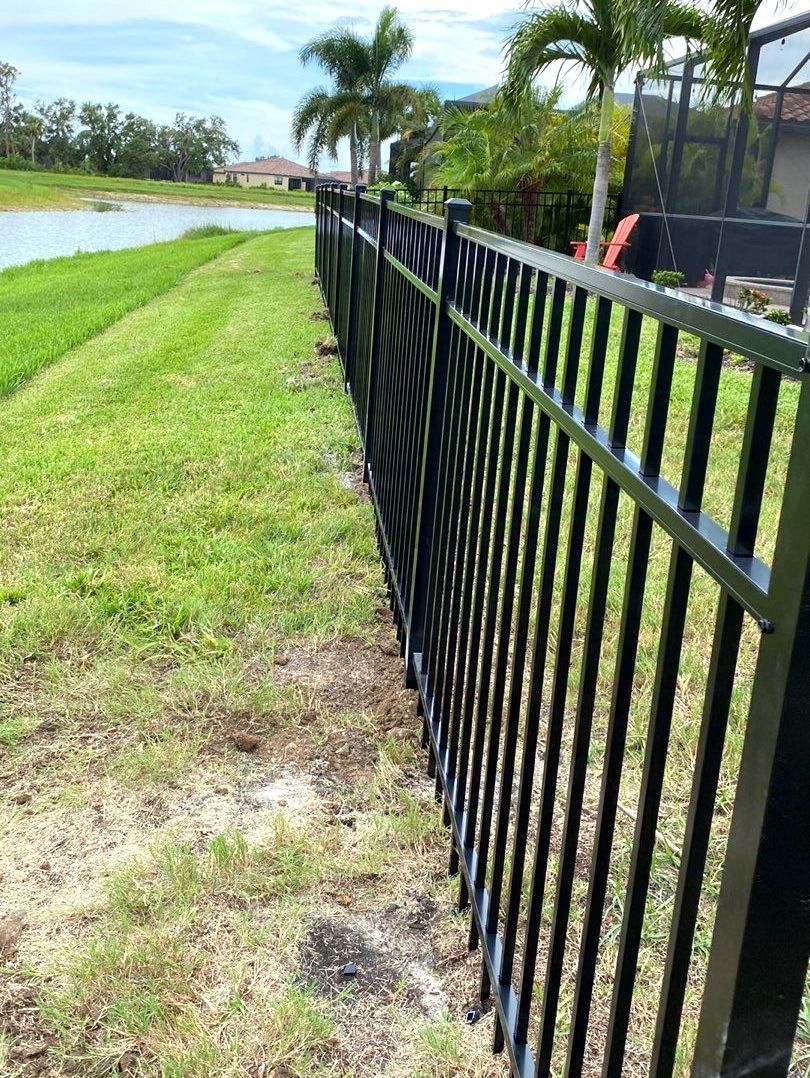 Aluminum Fence Installation using Black 3 Rail Aluminum Fence by Asap fence and gates, LLC