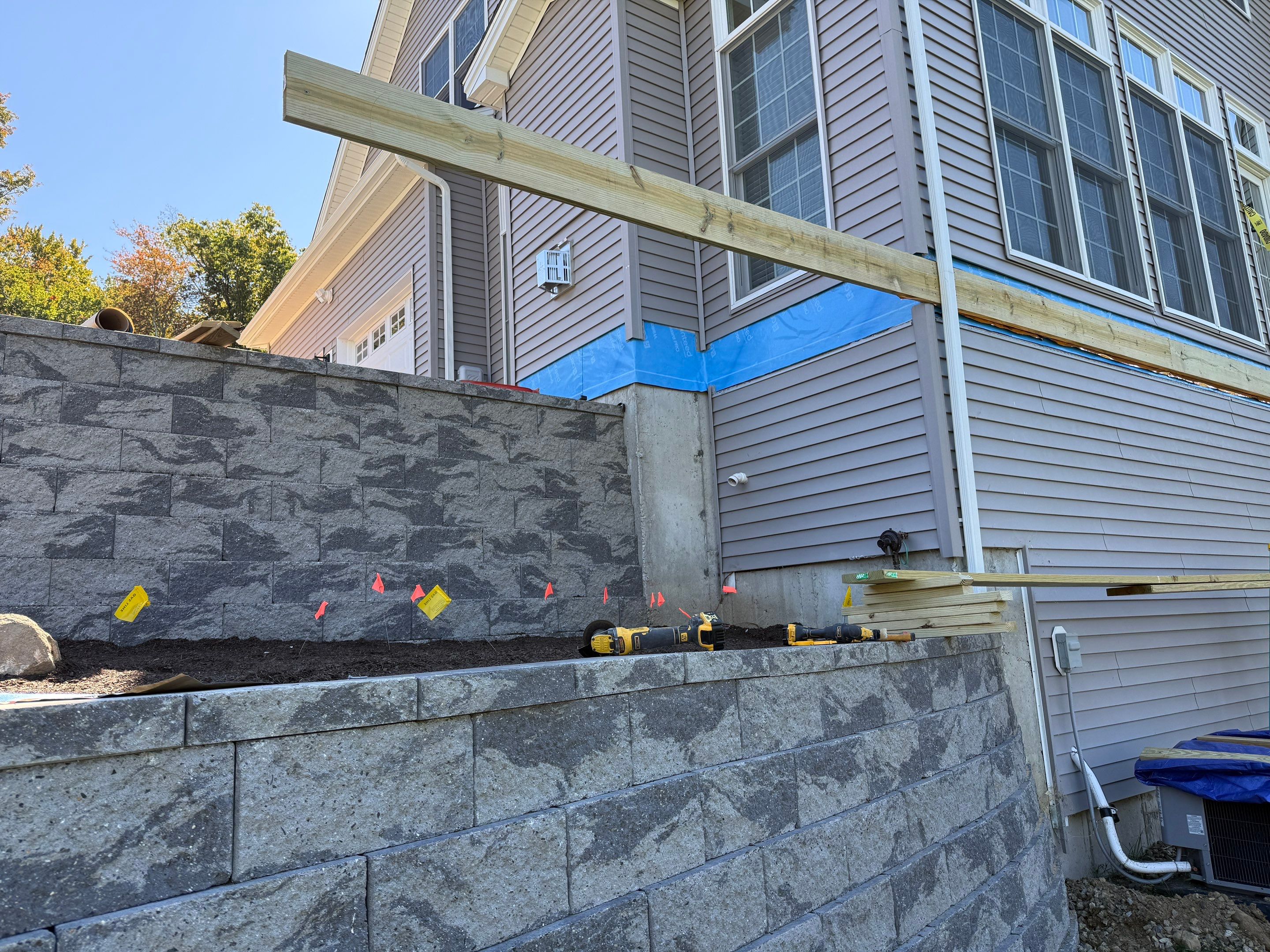 Deck replacement and expansion, With useable under space. Trex Tropical Island mist boards.  by DiGiorgi Roofing and Siding Inc