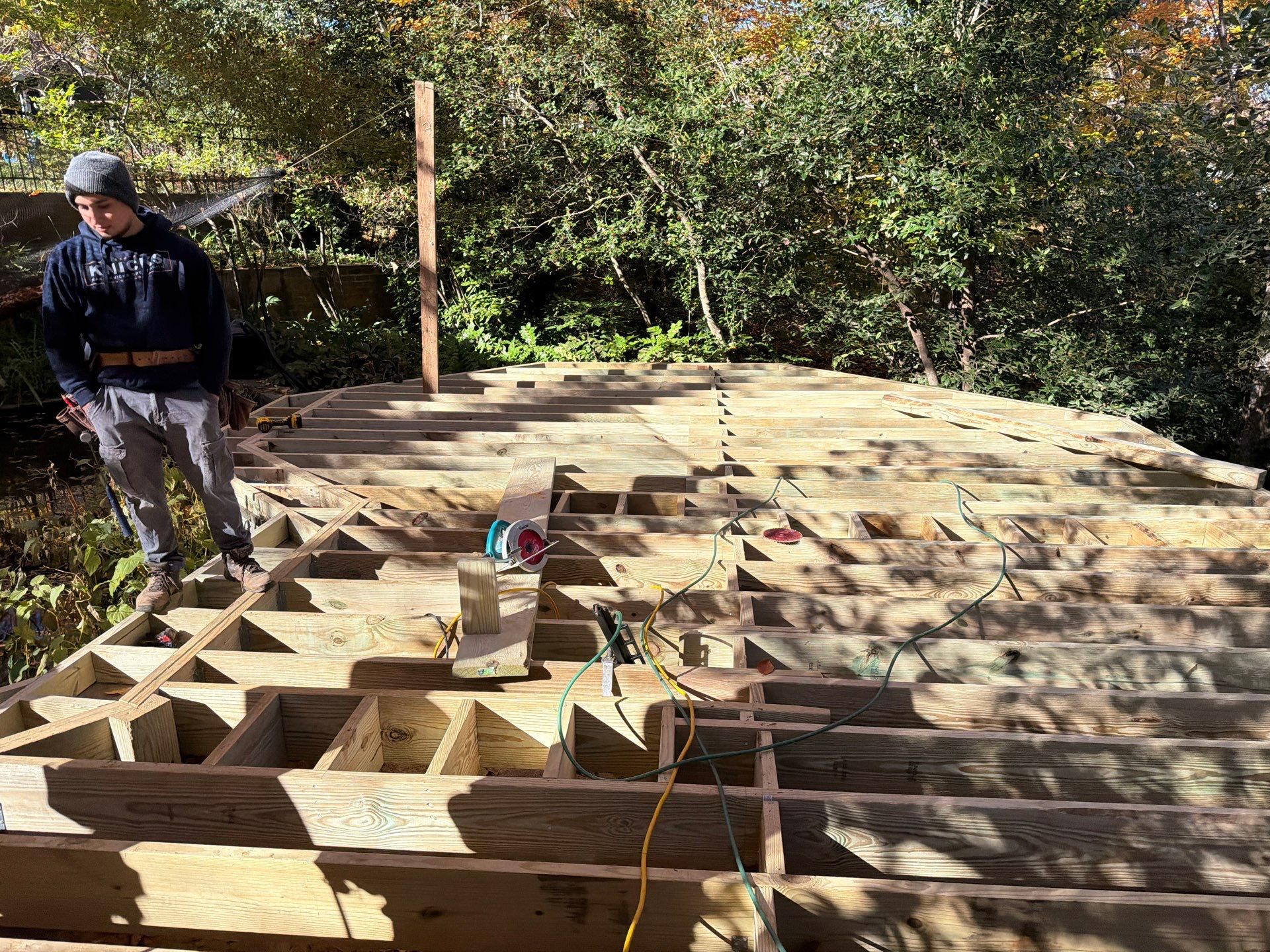 Custom Composite Deck Replacement with Geometric Railing in Bethesda, MD by Jakari Restoration & Construction LLC