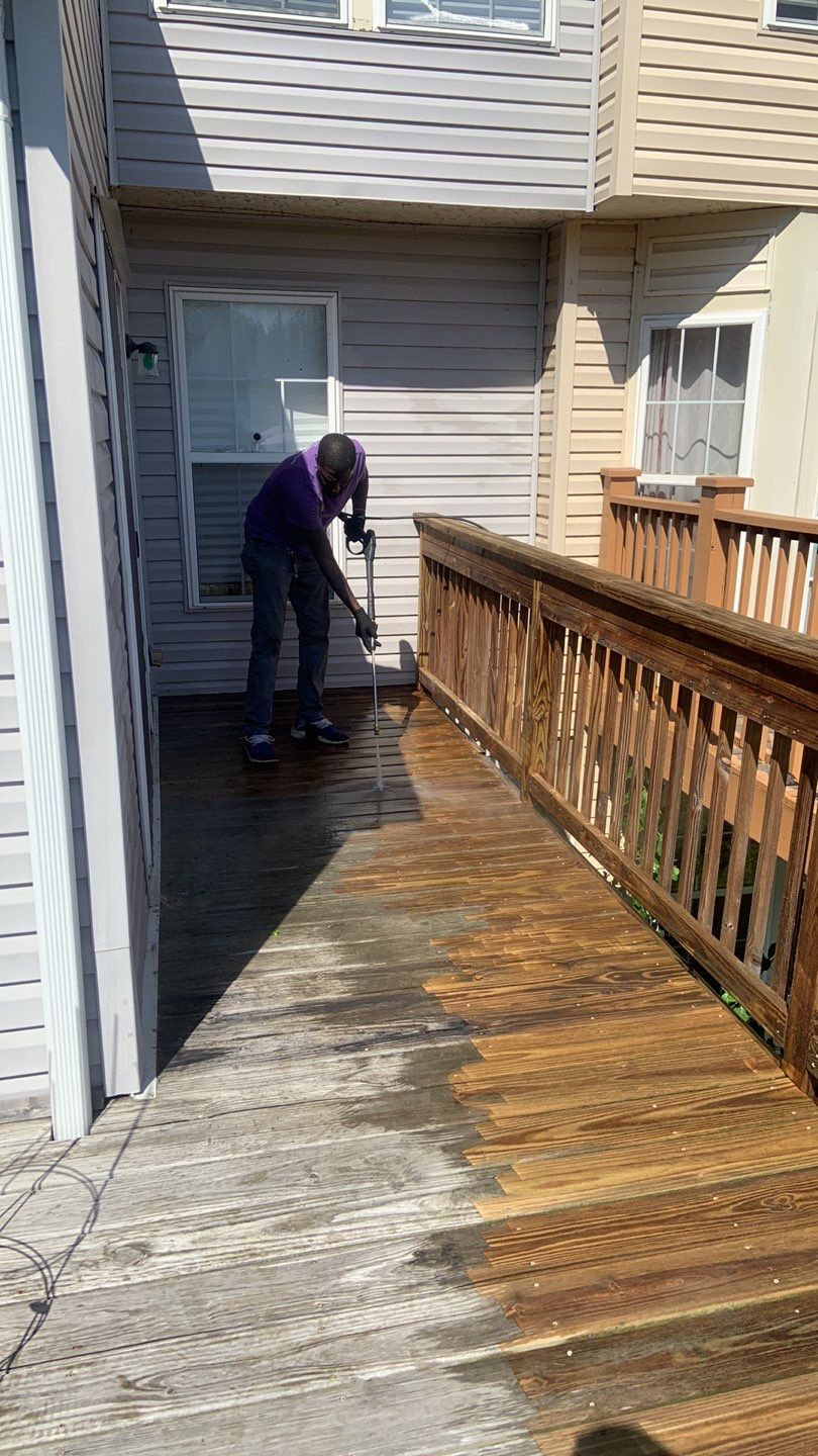 Deck Refinishing using Powerwasher by A1 NERDY HOMES LLC