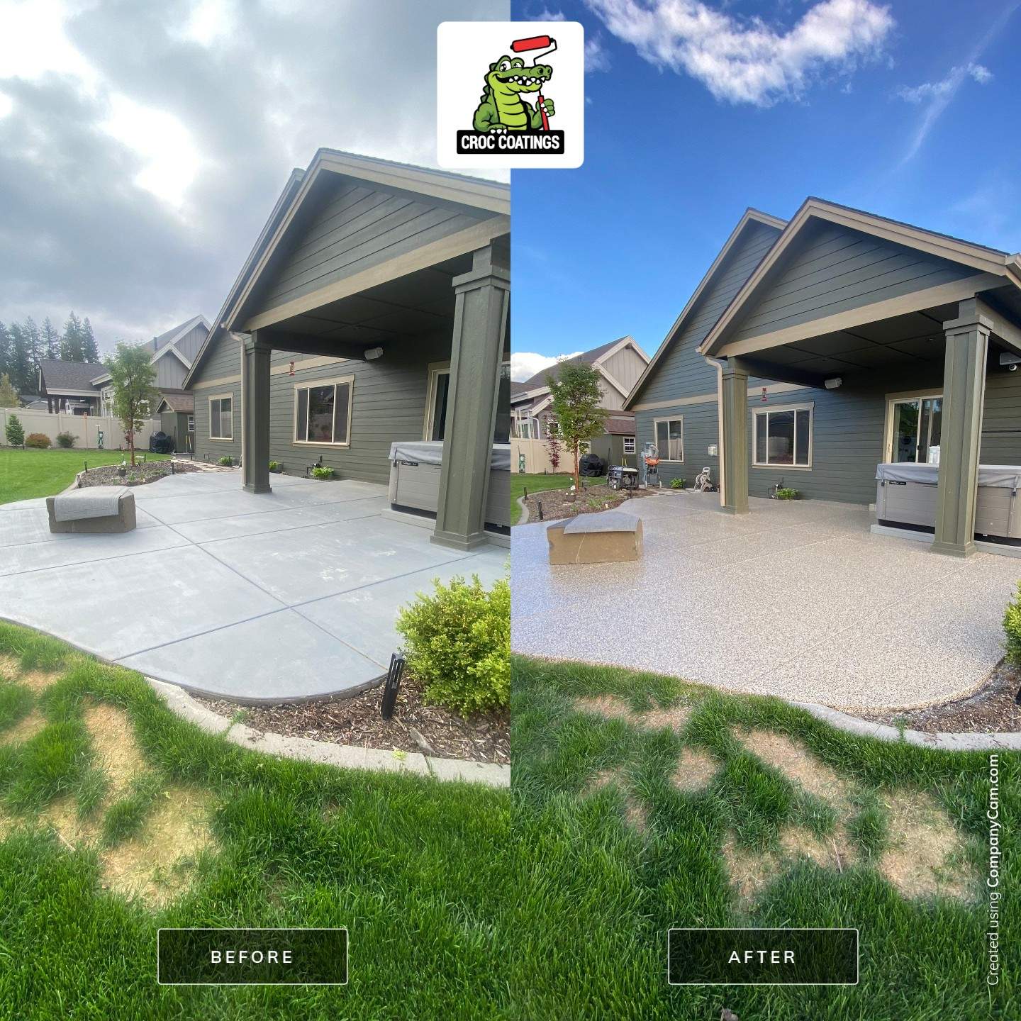Patio and Walkway using Cordwood Colorway by Croc Coatings, LLC