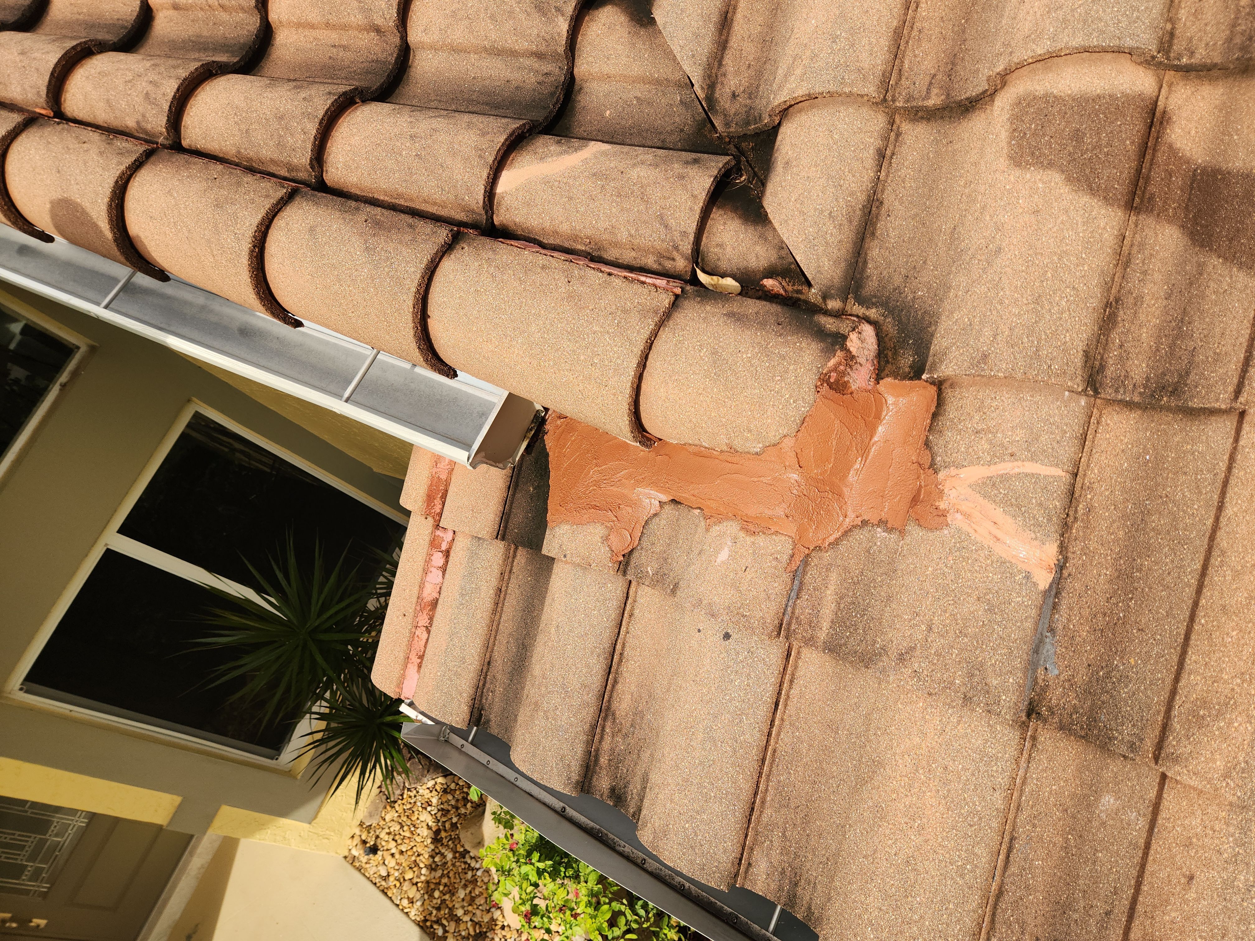 Concrete Tile Roof Repair and Ridge Sealing in Parkland by Aastro Roofing