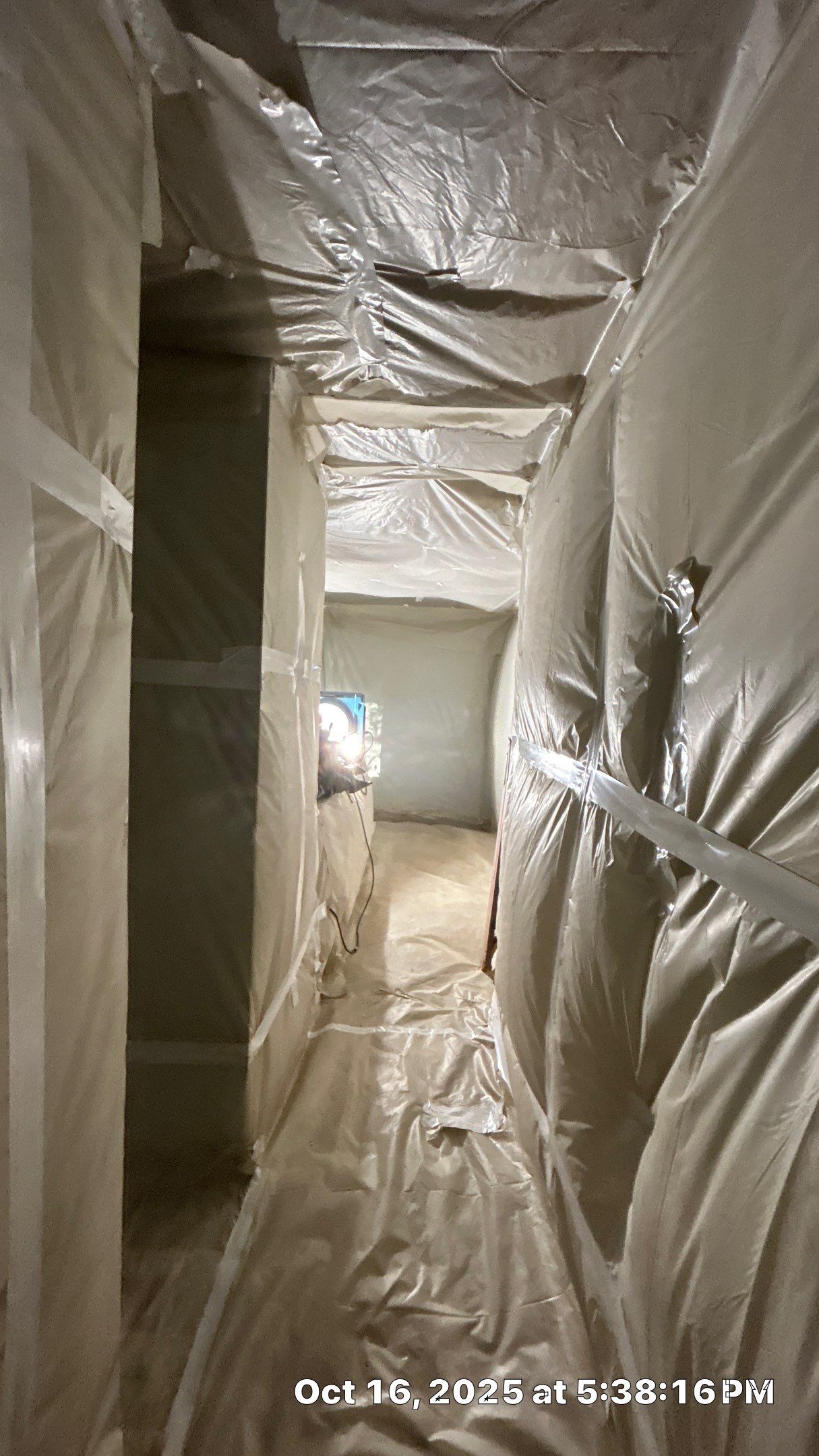 Friable asbestos ceiling abatement with air monitoring by EAS Environmental, LLC.