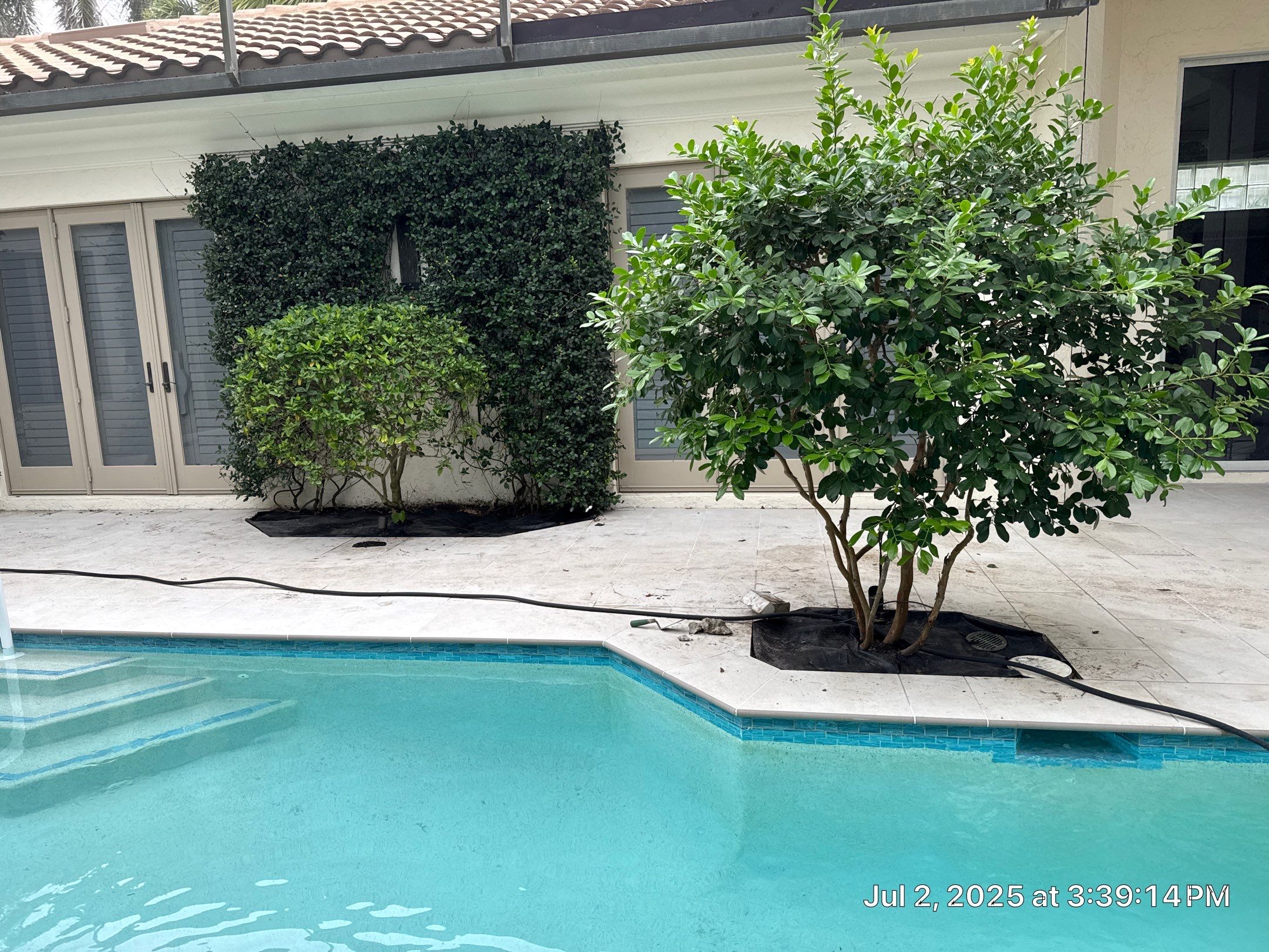 Pool Deck/Landscape/landscape lighting/pool coping/porcelain pavers/Pelican Marsh by Old Town Pavers Llc