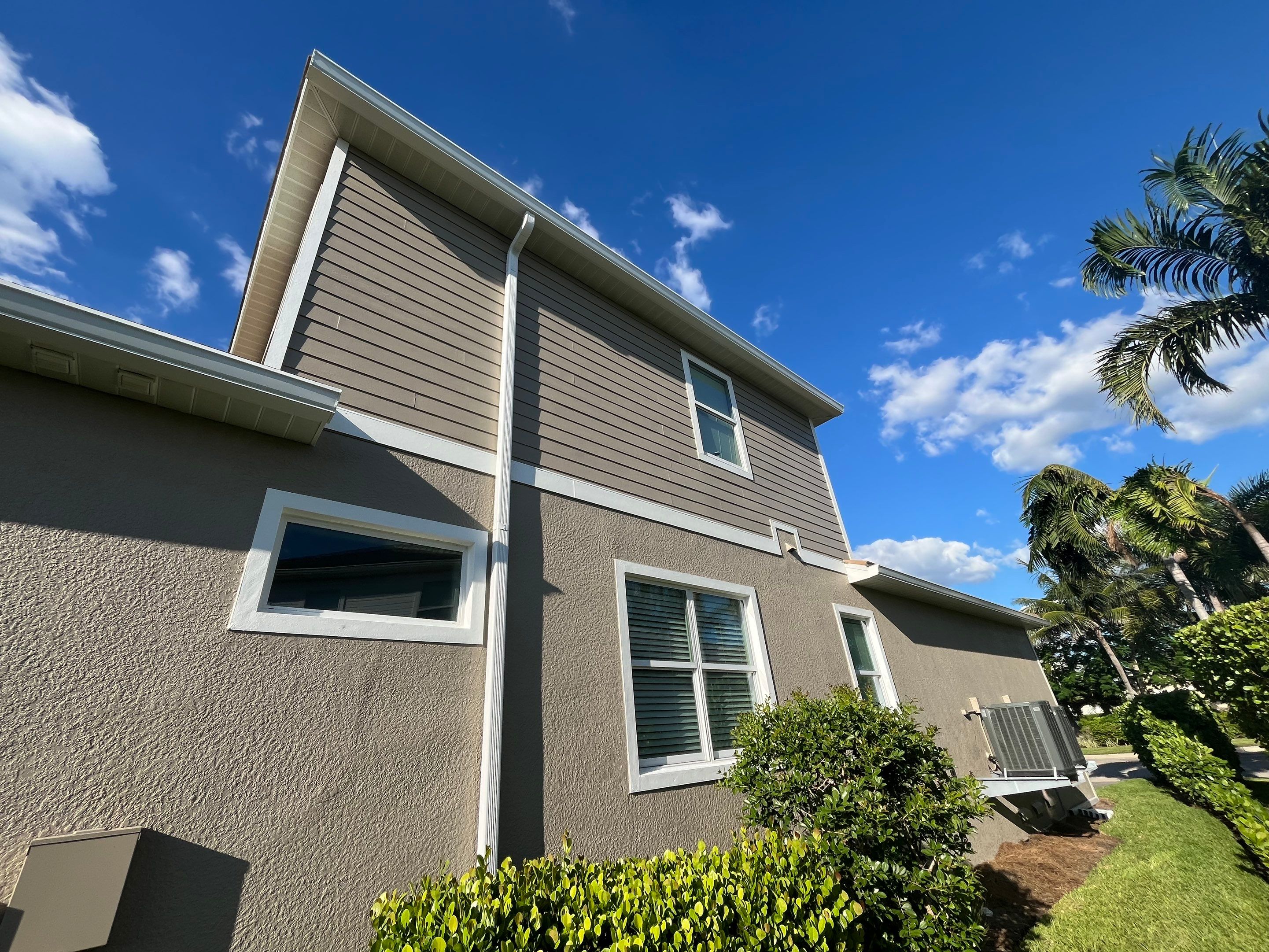 Bronze Downspouts & 7-Inch K-style Seamless Gutter Installation in Fort Myers FL by Gutter Professors