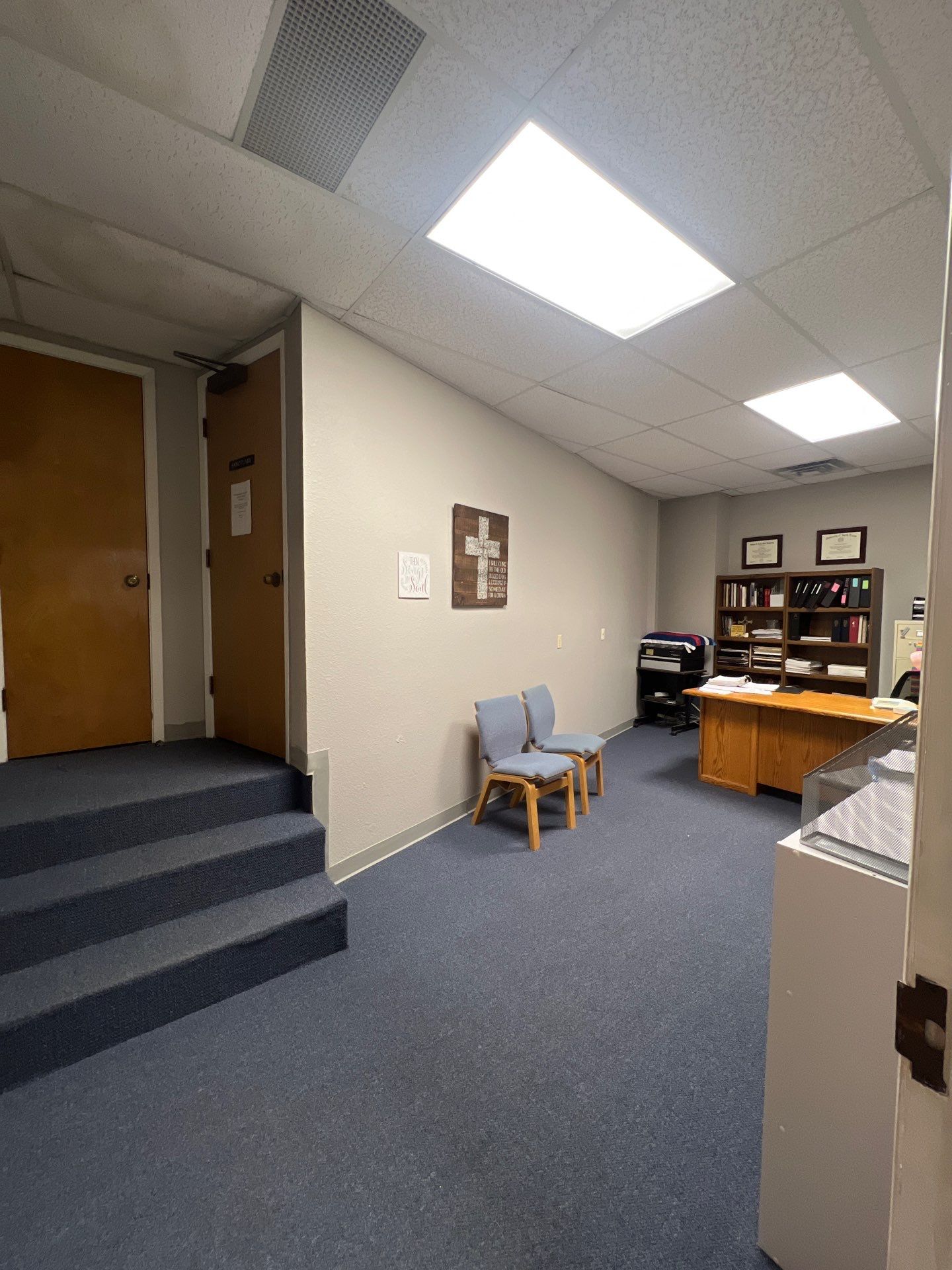 Choir Room, Choir Director's Office & Closet at Trinity Church, Denton, TX by Simmons Floors
