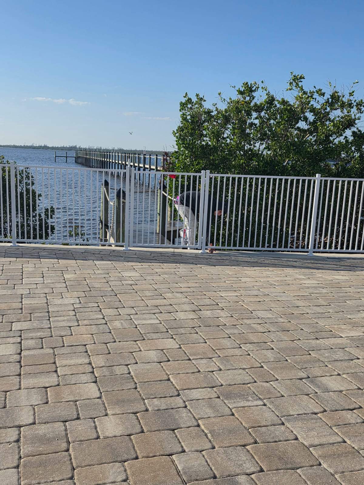 White Aluminum Railing Installation for Commercial Property in Port Charlotte by True Fence LLC