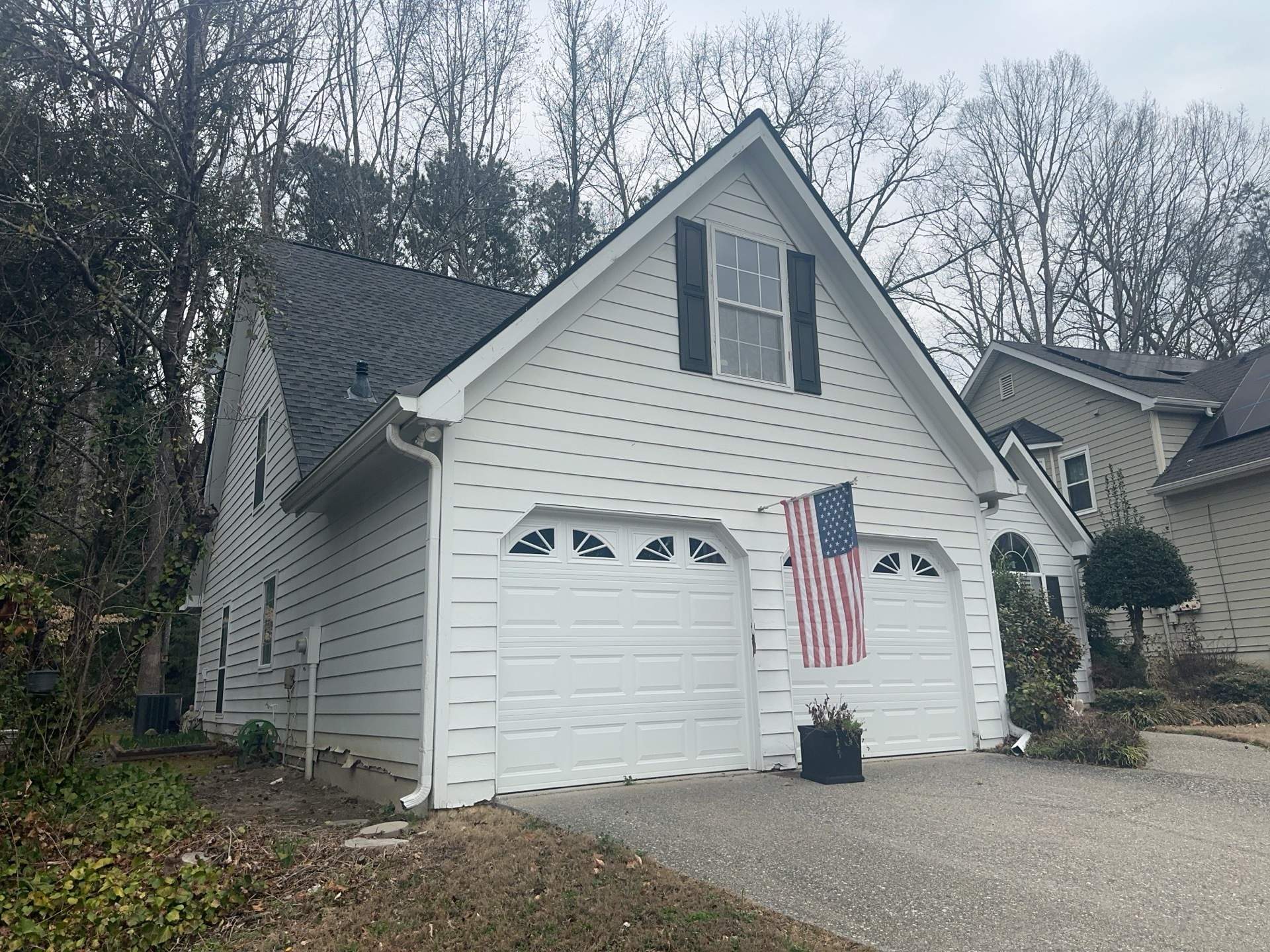 Alpharetta, GA Siding & Exterior Painting with Black Trim Before & After by Nelson Exteriors