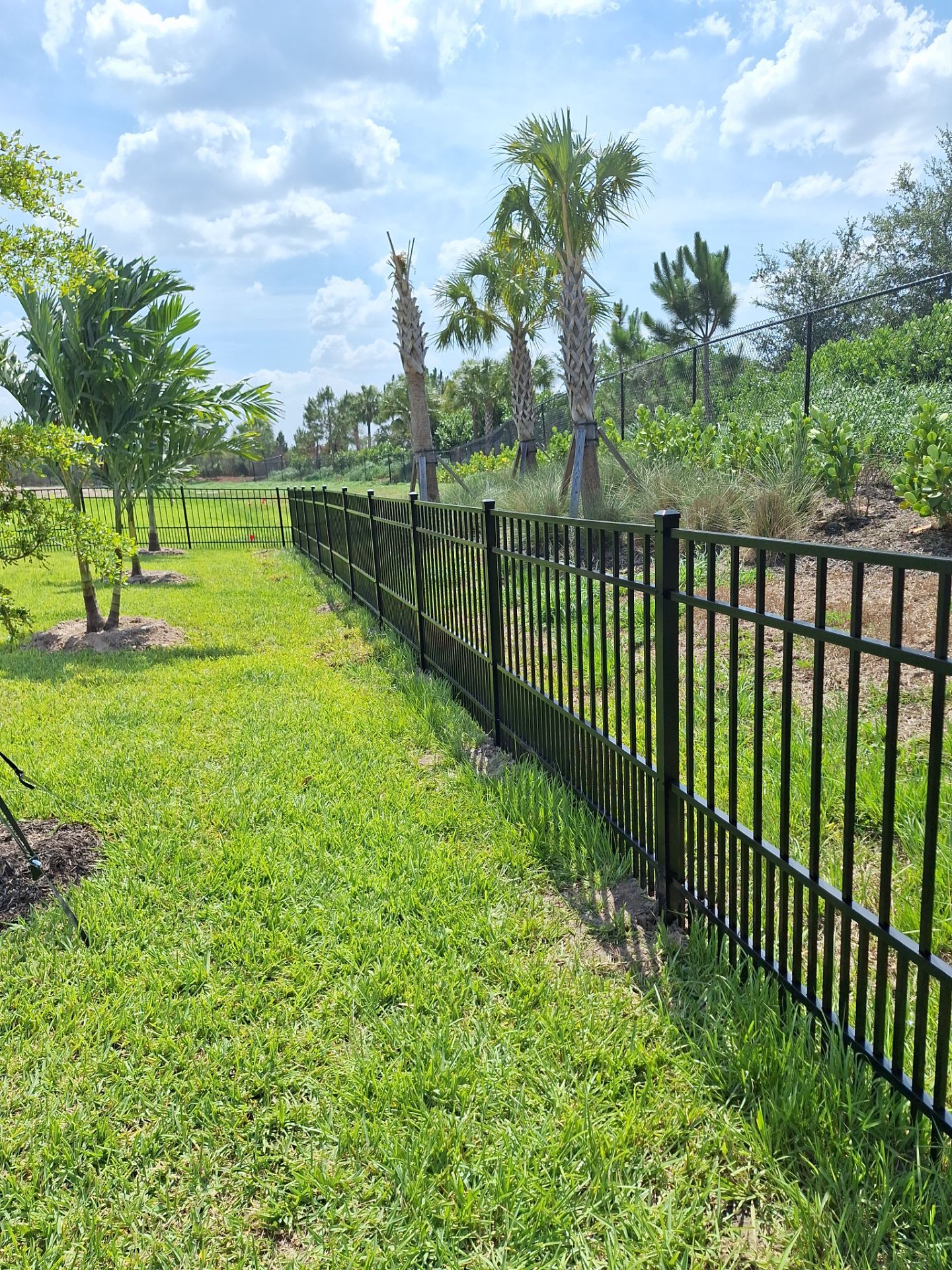 Aluminum Fence Installation using Black 3 Rail Aluminum Fence by Asap fence and gates, LLC