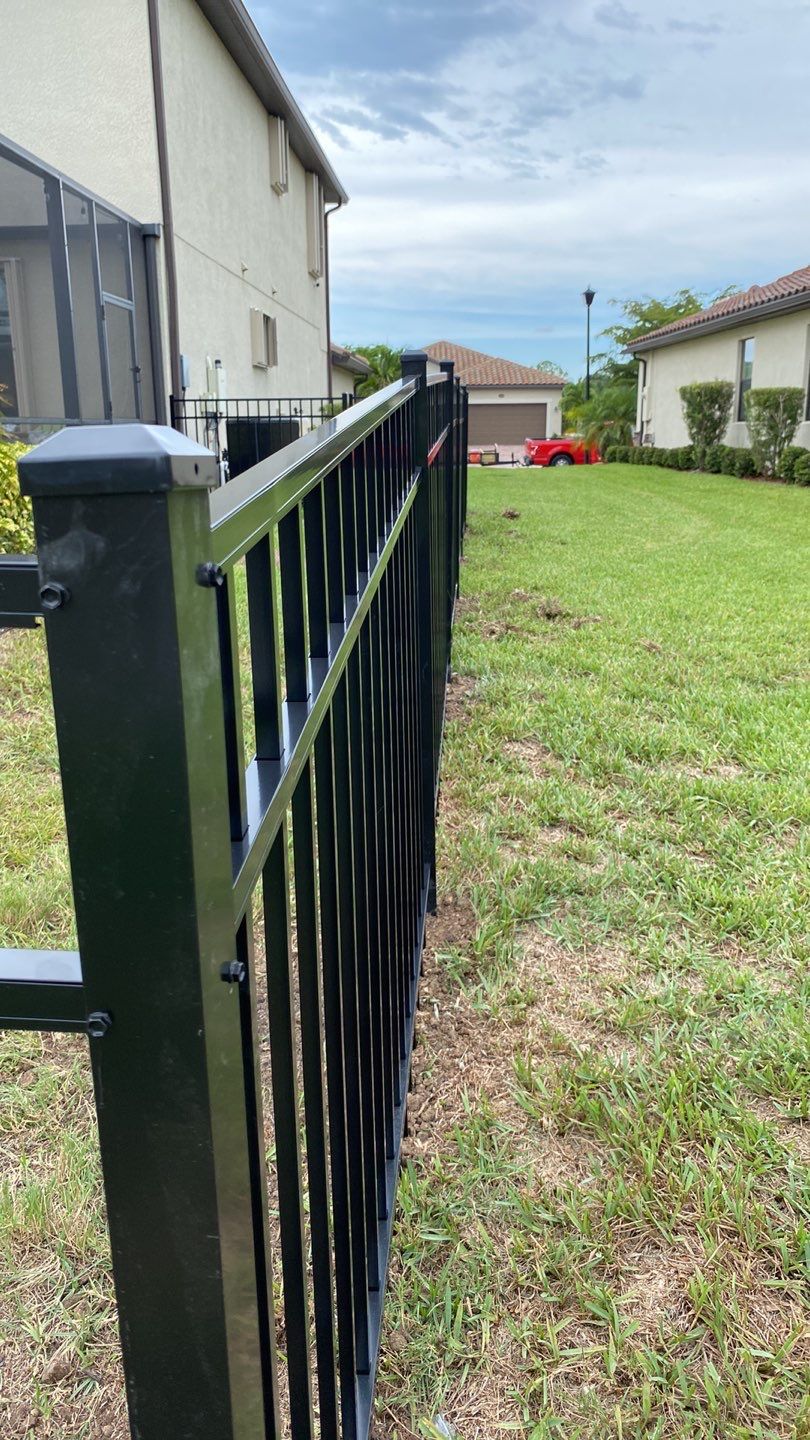 Aluminum Fence Installation using Black 3 Rail Aluminum Fence by Asap fence and gates, LLC