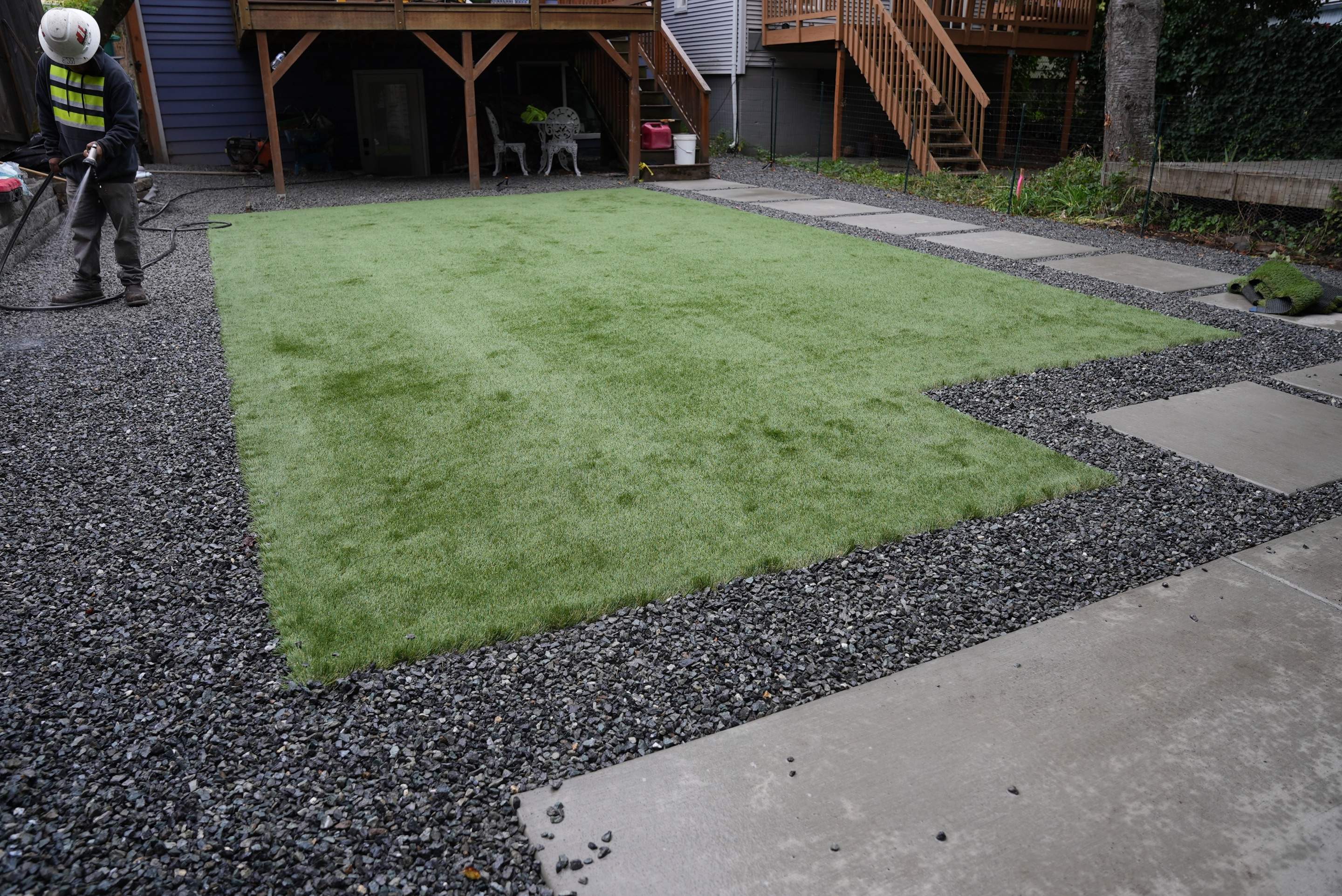 Turf Installation, Retaining Wall & Concrete Walkway | Seattle  by Jireh Asphalt & Concrete Inc 