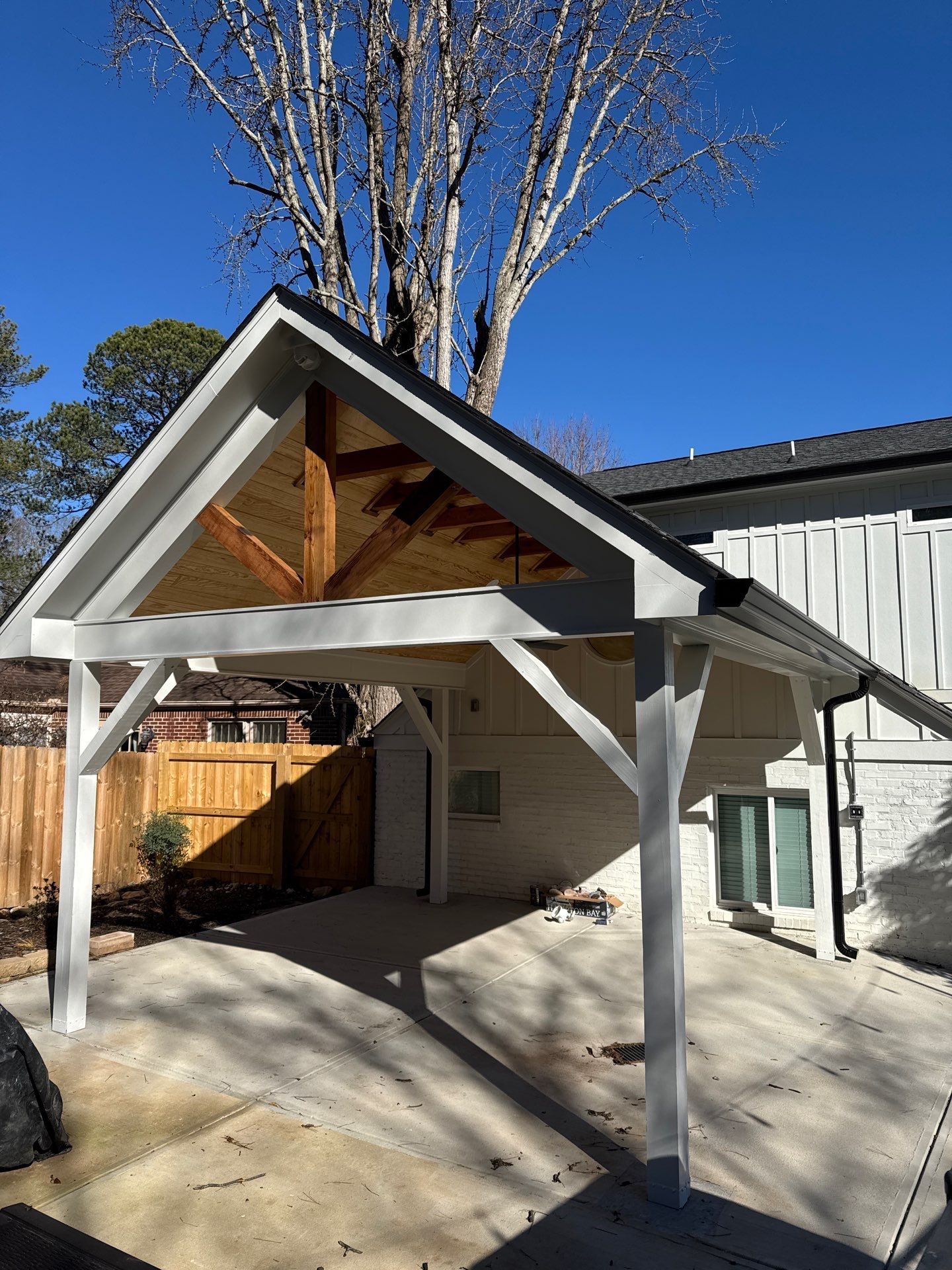 Custom Gable Roof Pavilion and Patio Cover in Atlanta by Swift Home Renovations