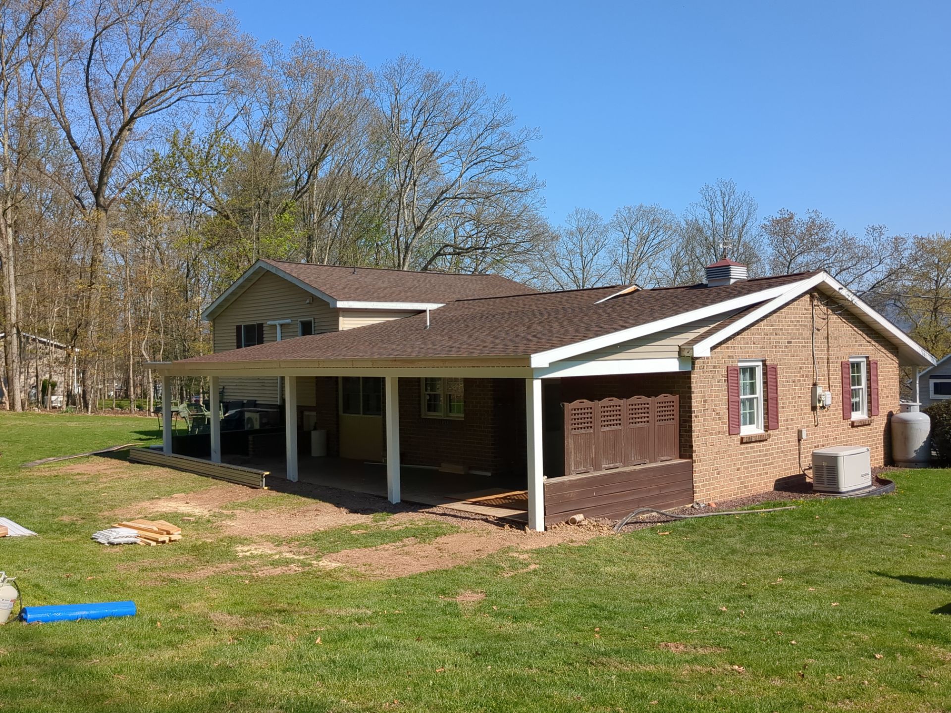 GAF Timberline Shingle Replacement and Porch Roof Construction in Tower City by Esh Builders