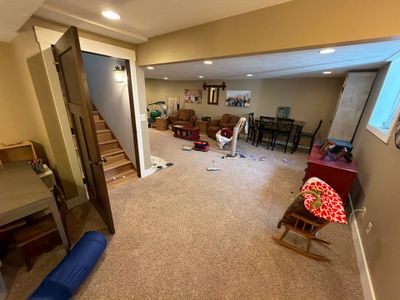 Decorative Flake Concrete Floor Coating for Larchwood Basement
