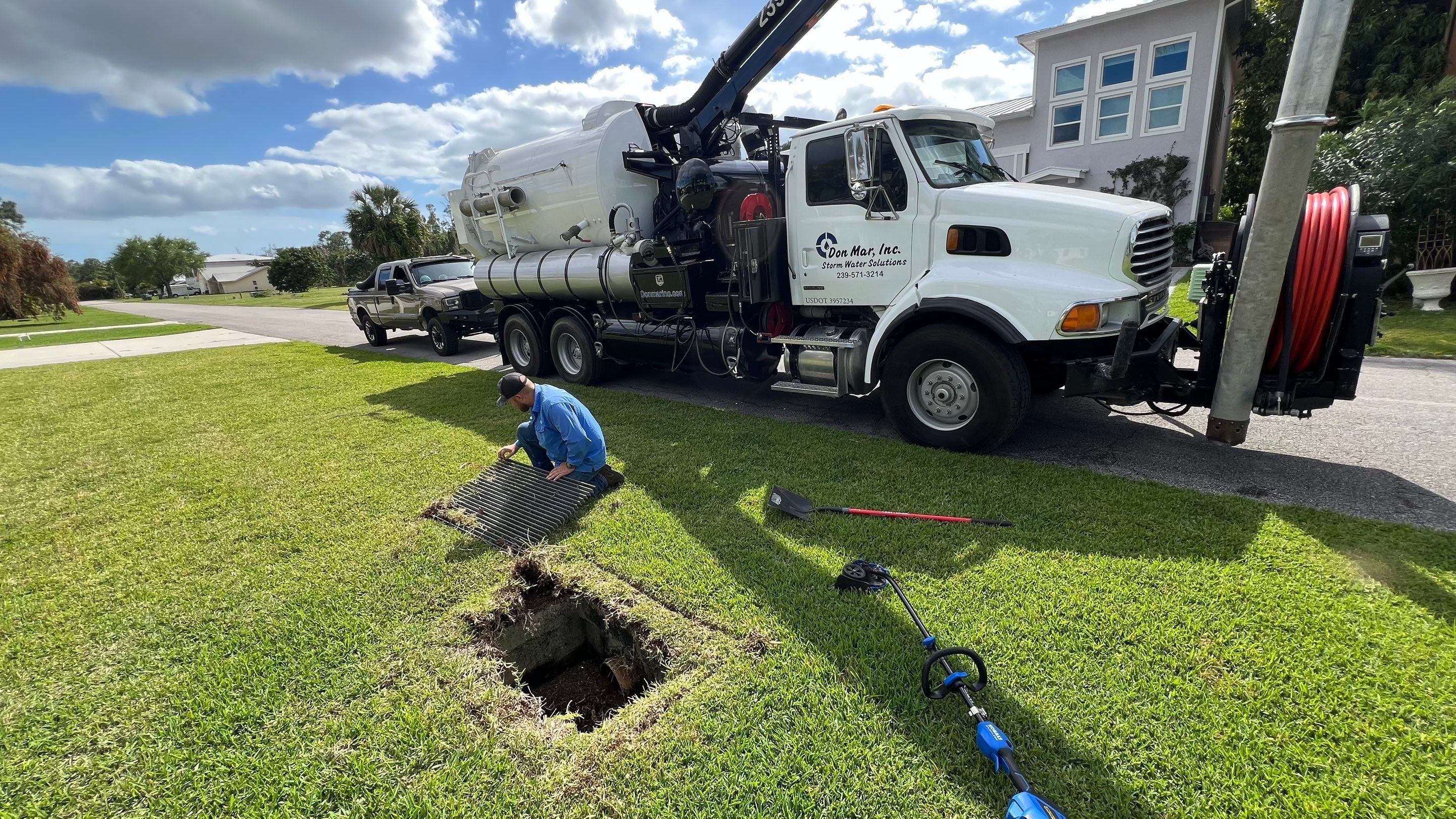 Naples Private Airport Community Catch Basin Cleaning by APS Power & Water