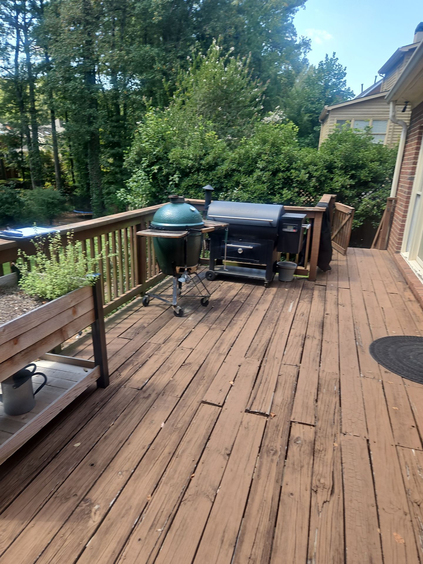 Timbertech LED Light Installation on Wood Deck Build in Marietta, GA by Nelson Exteriors 