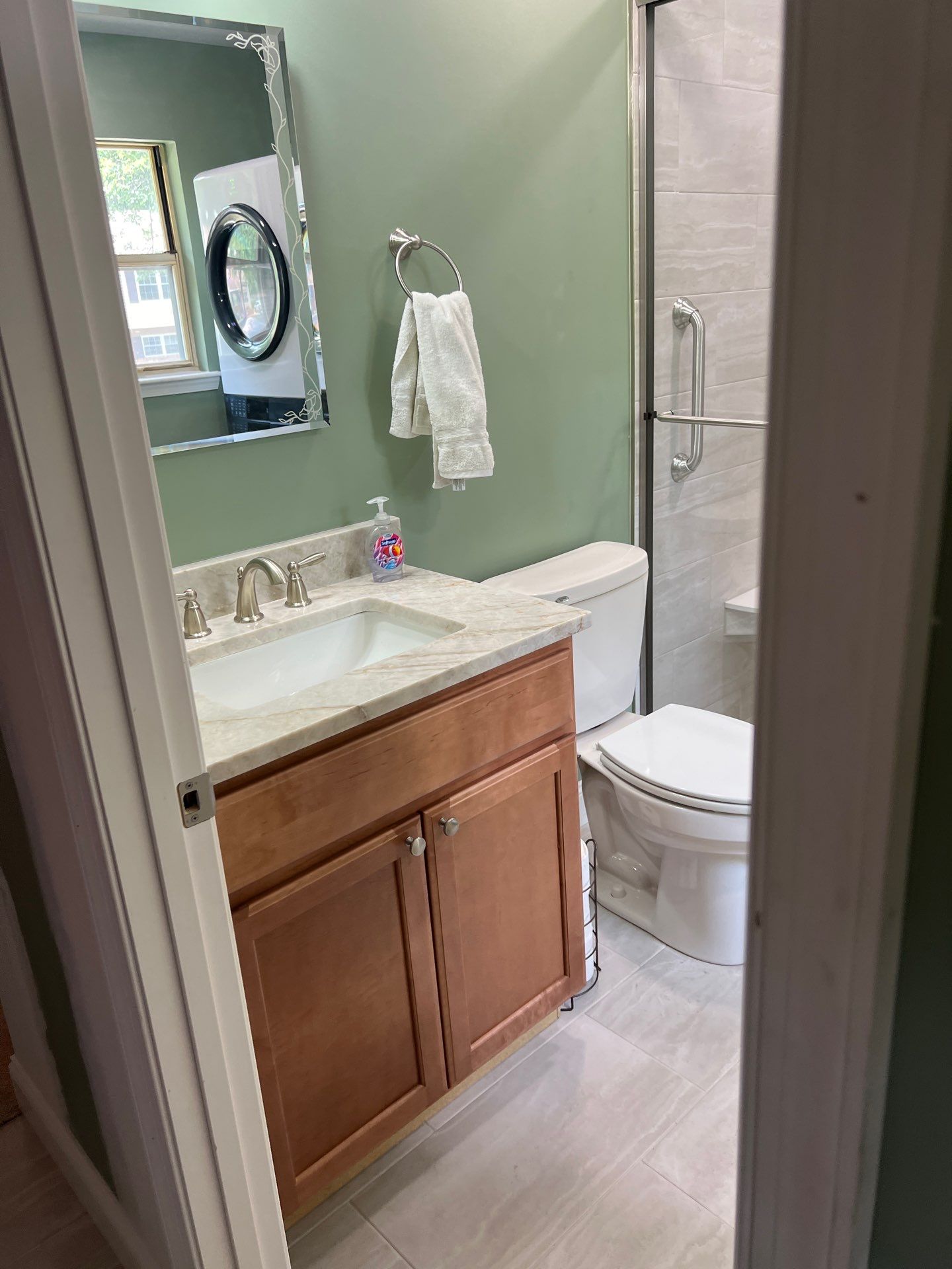 Expanding Powder room to full bath with laundry  by A R Crowell Plumbing/Finishing Touch Remodeling