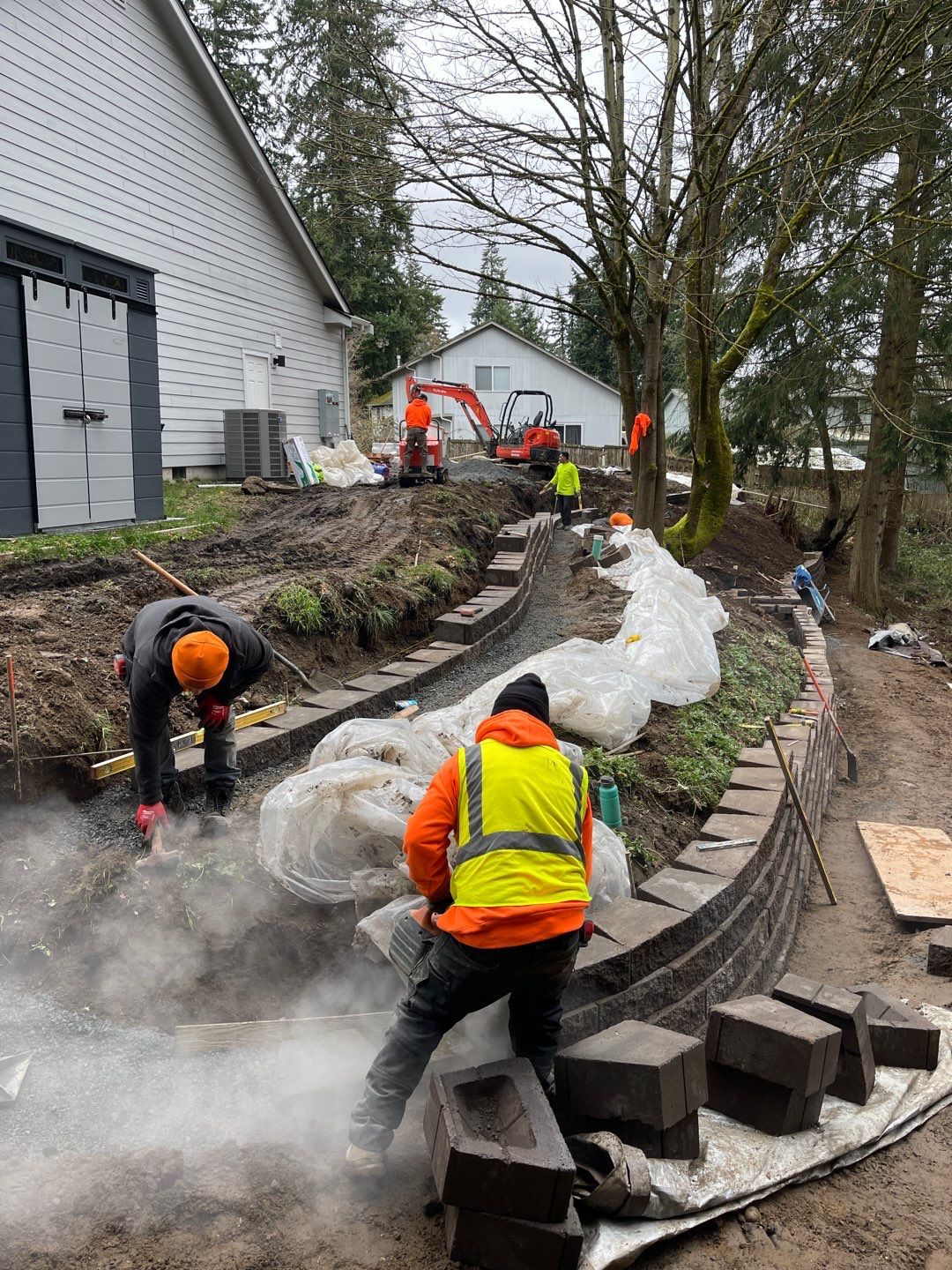 Retaining Wall and Backyard Renovation | Everett  by Jireh Asphalt & Concrete Inc 