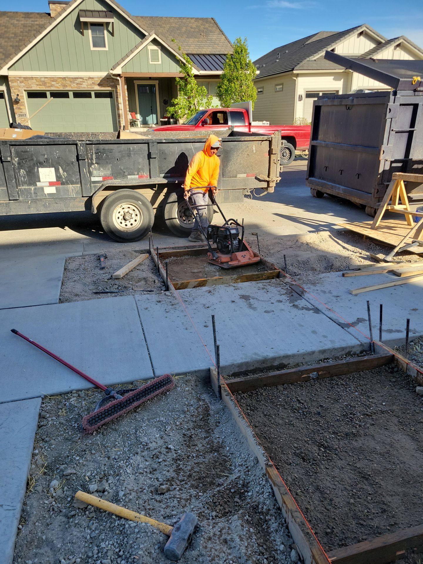 Stamped Concrete Patio and Custom Walkway Installation in Berthoud, Colorado by Center Line Concrete