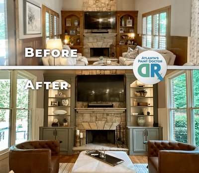 Cabinet Transformation – Kitchen & Living Room