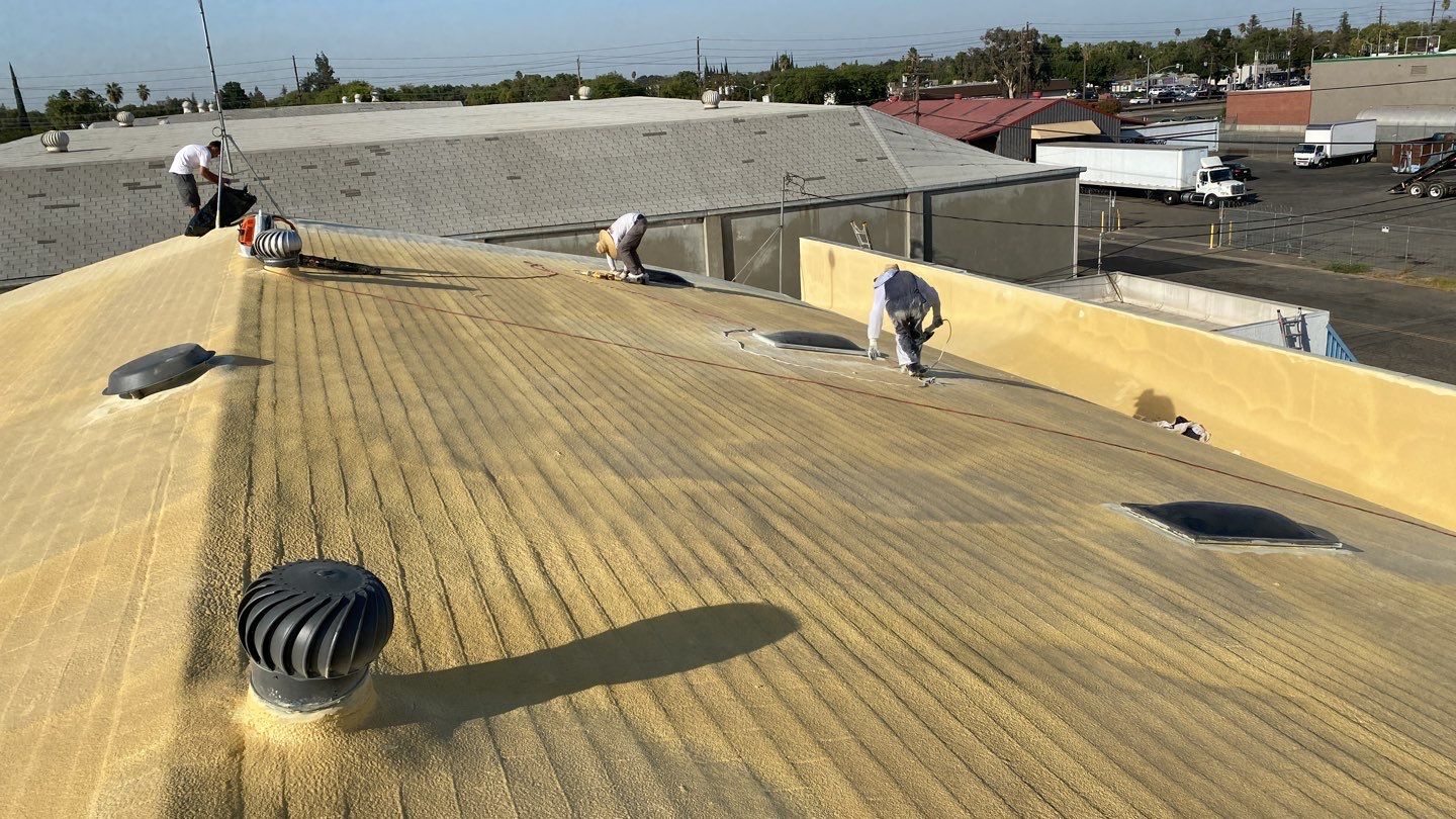 Spray foam and coatings using Polyurethane spray foam by Straight Edge Roofing Inc