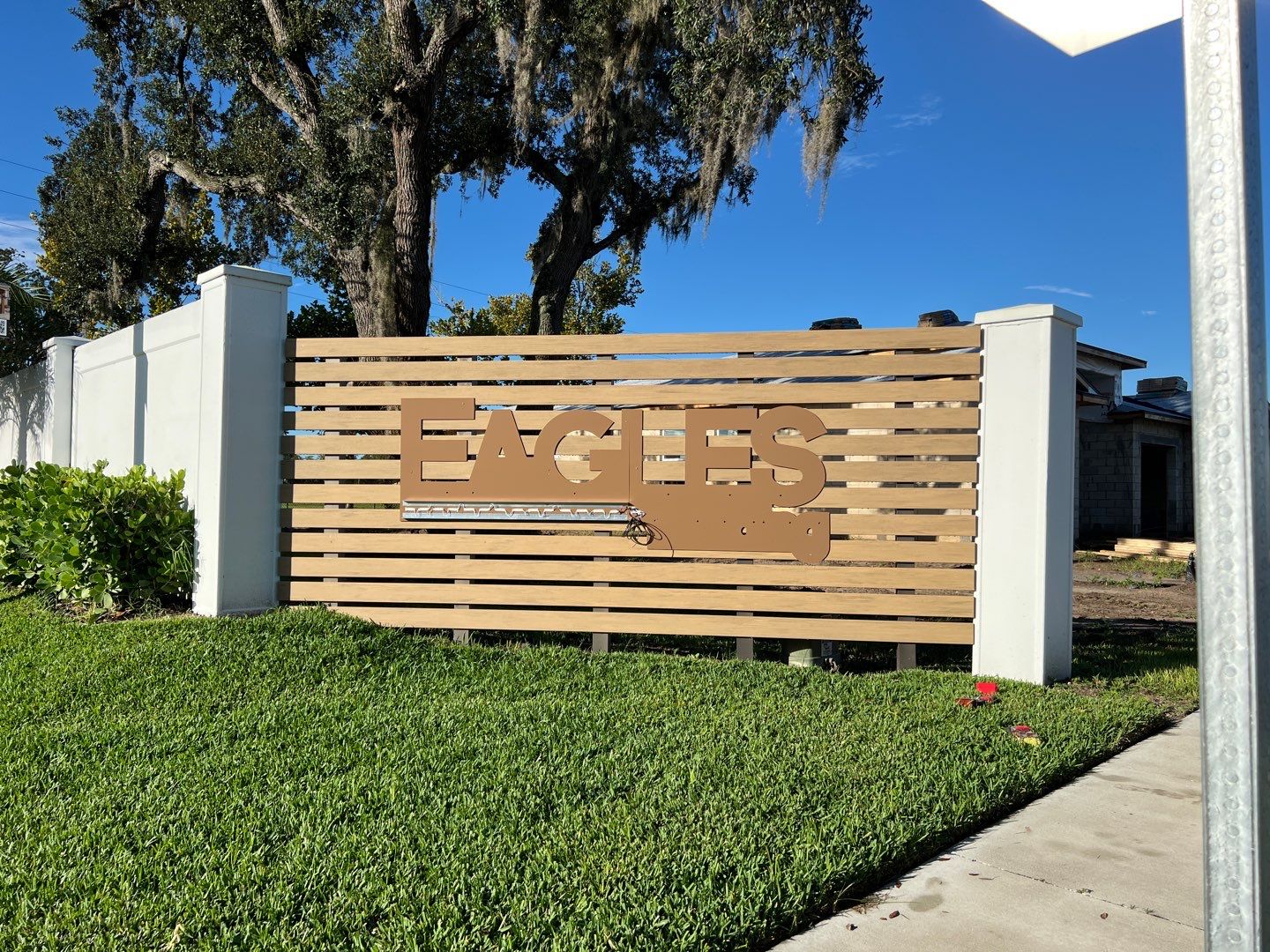 Eagles landing Channel Letters on Backer by SignCrafters