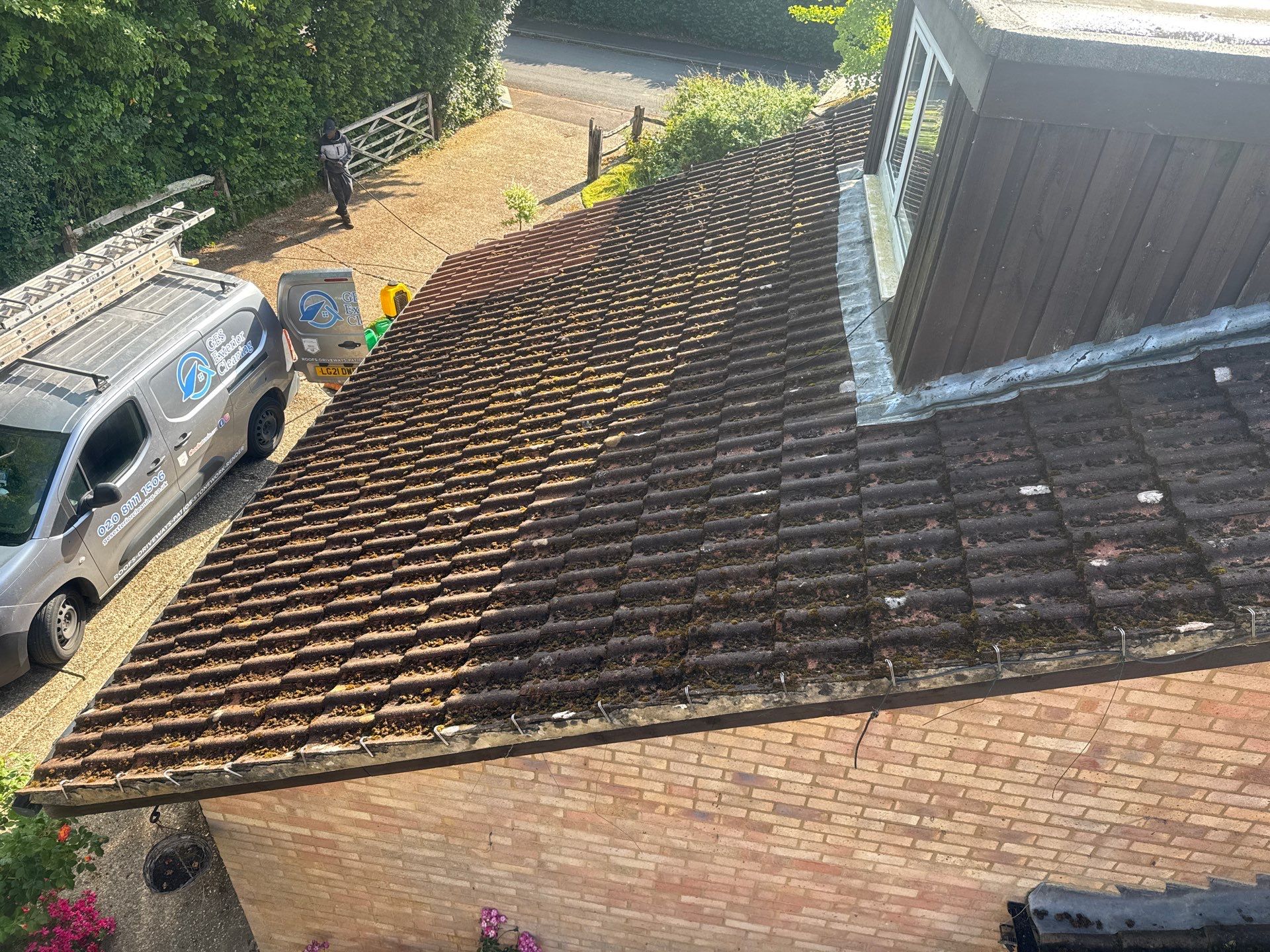 Roof Clean  - Moss Removal - Gutter Clean using Honda 15lpm Low Pressure Washing Machine by Ges Exterior Cleaning ltd