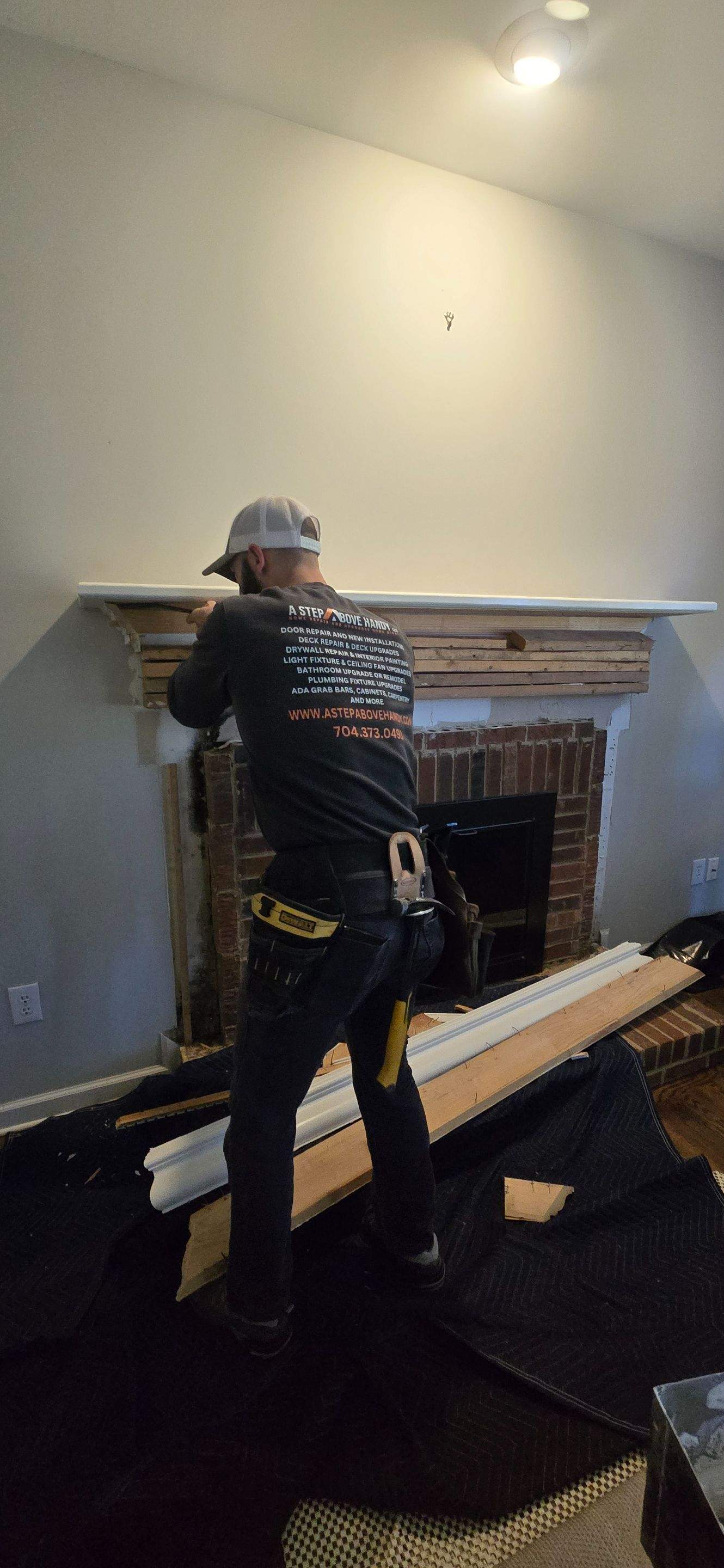 Fireplace Trim Out using Ship Lap by A Step Above Handy LLC 