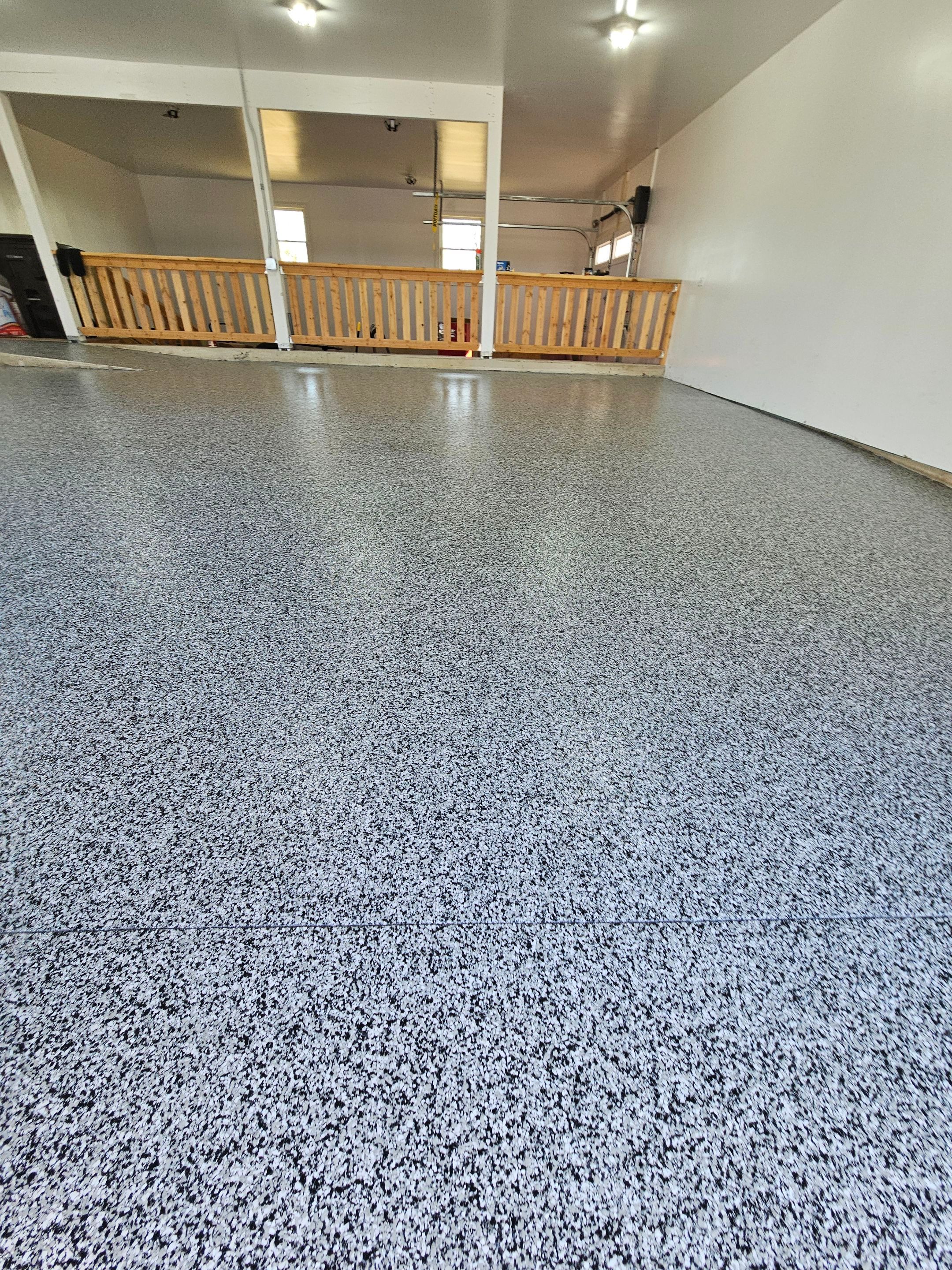 Domino Flake Garage Floor by Level 10 Coatings