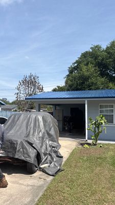 Blue Metal ReRoof and Decking Replacement in Casselberry