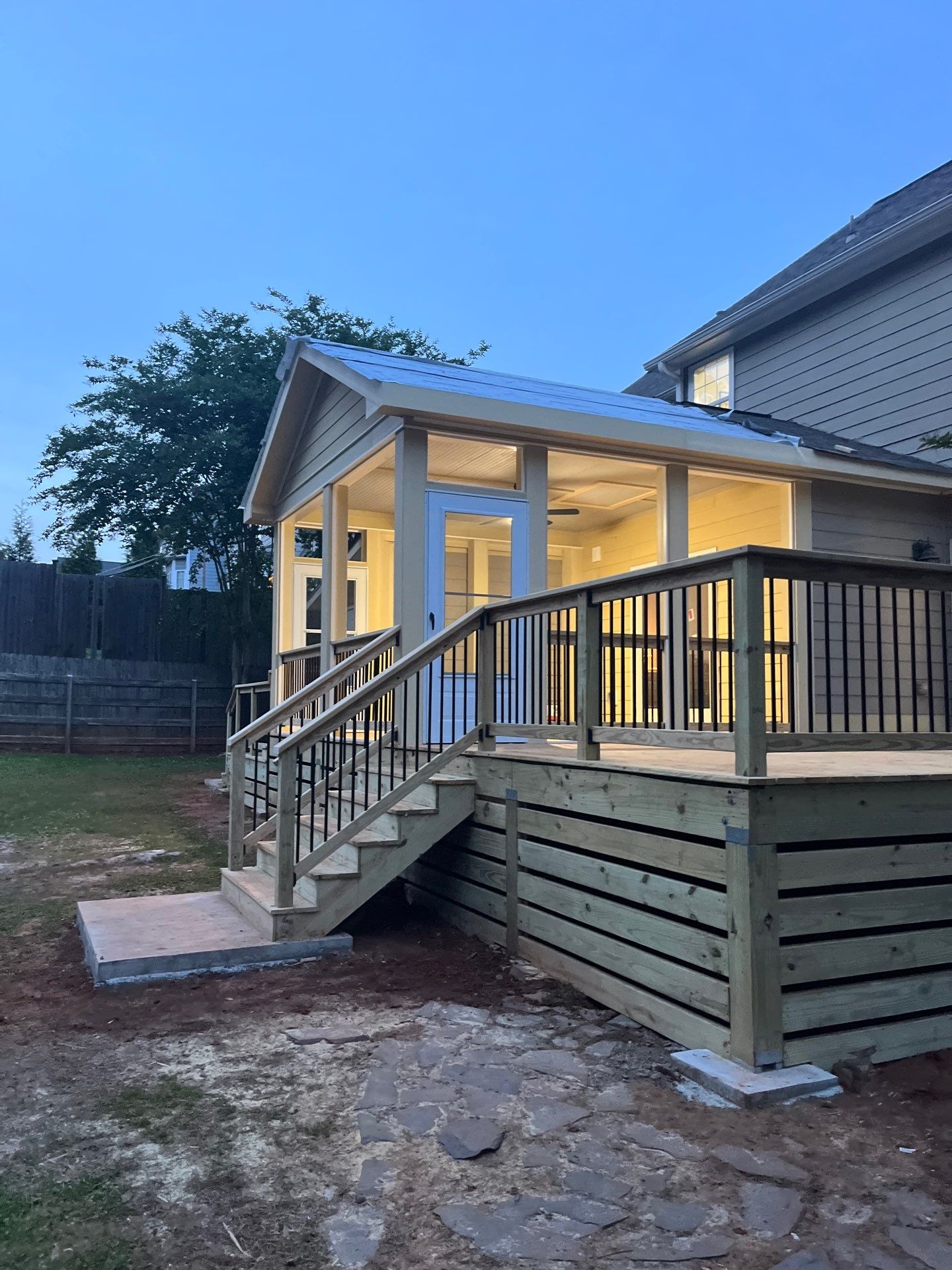 Wood Deck Build and Screen Porch Install in Kennesaw, GA by Nelson Exteriors