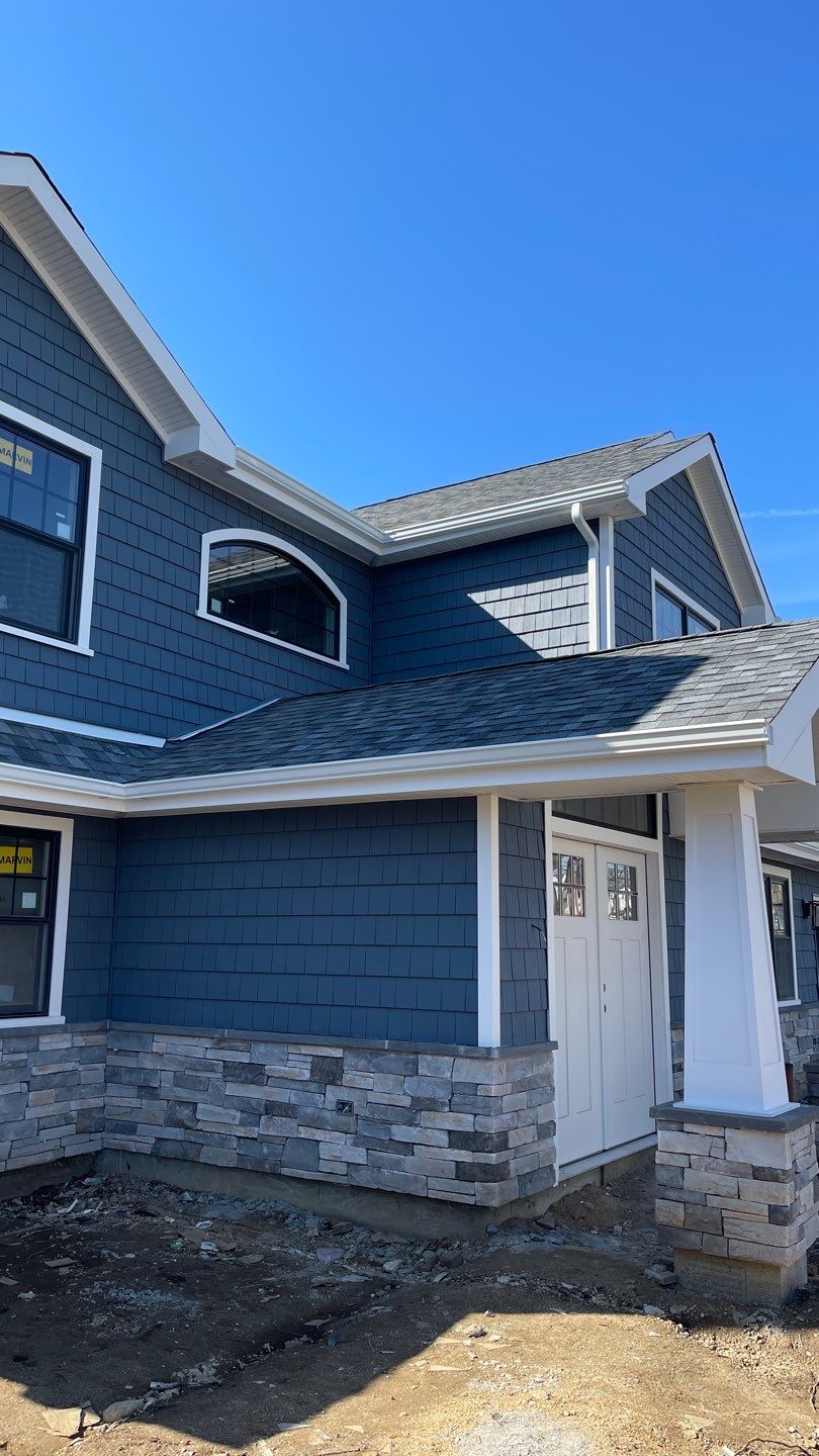 Full House Installation 5" white seamless gutters 2x3 leaders by Above All Gutters 