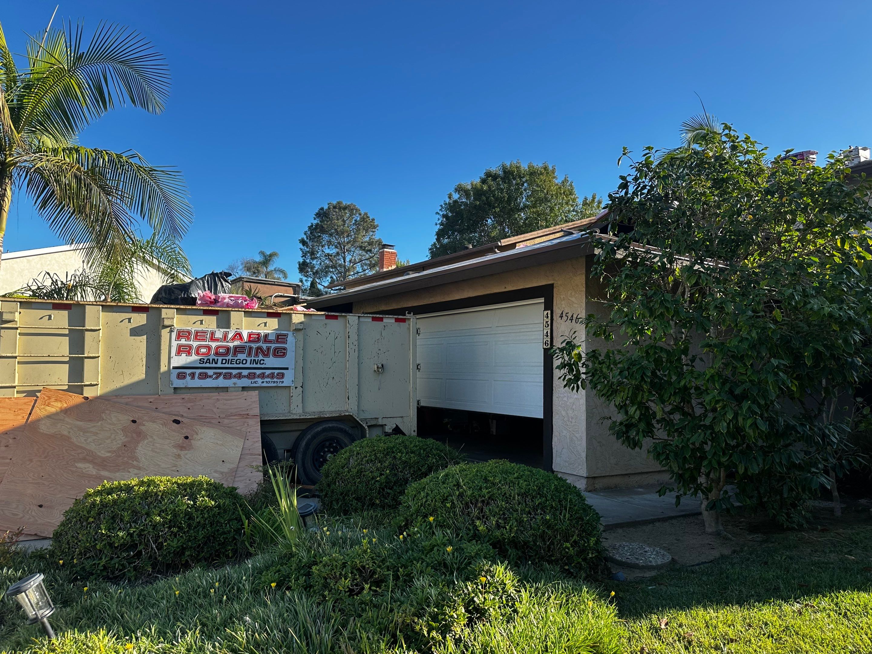 Full Residential Roof Replacement and Decking Repair in San Diego by Reliable Roofing San Diego Inc.