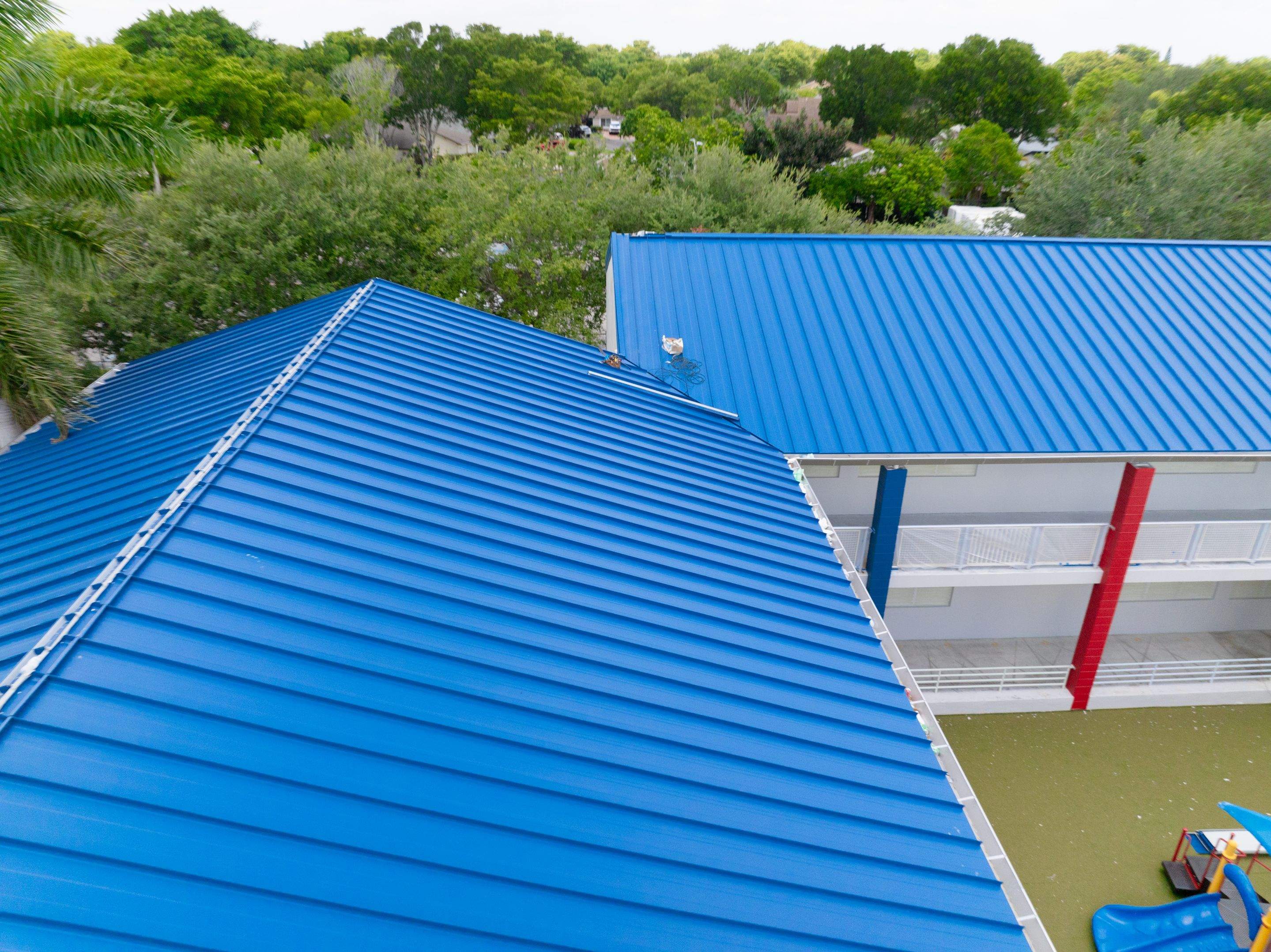 24ga 1.5" Mechanical Seam Slate Blue by Total Roofing System The Metal Roof Experts