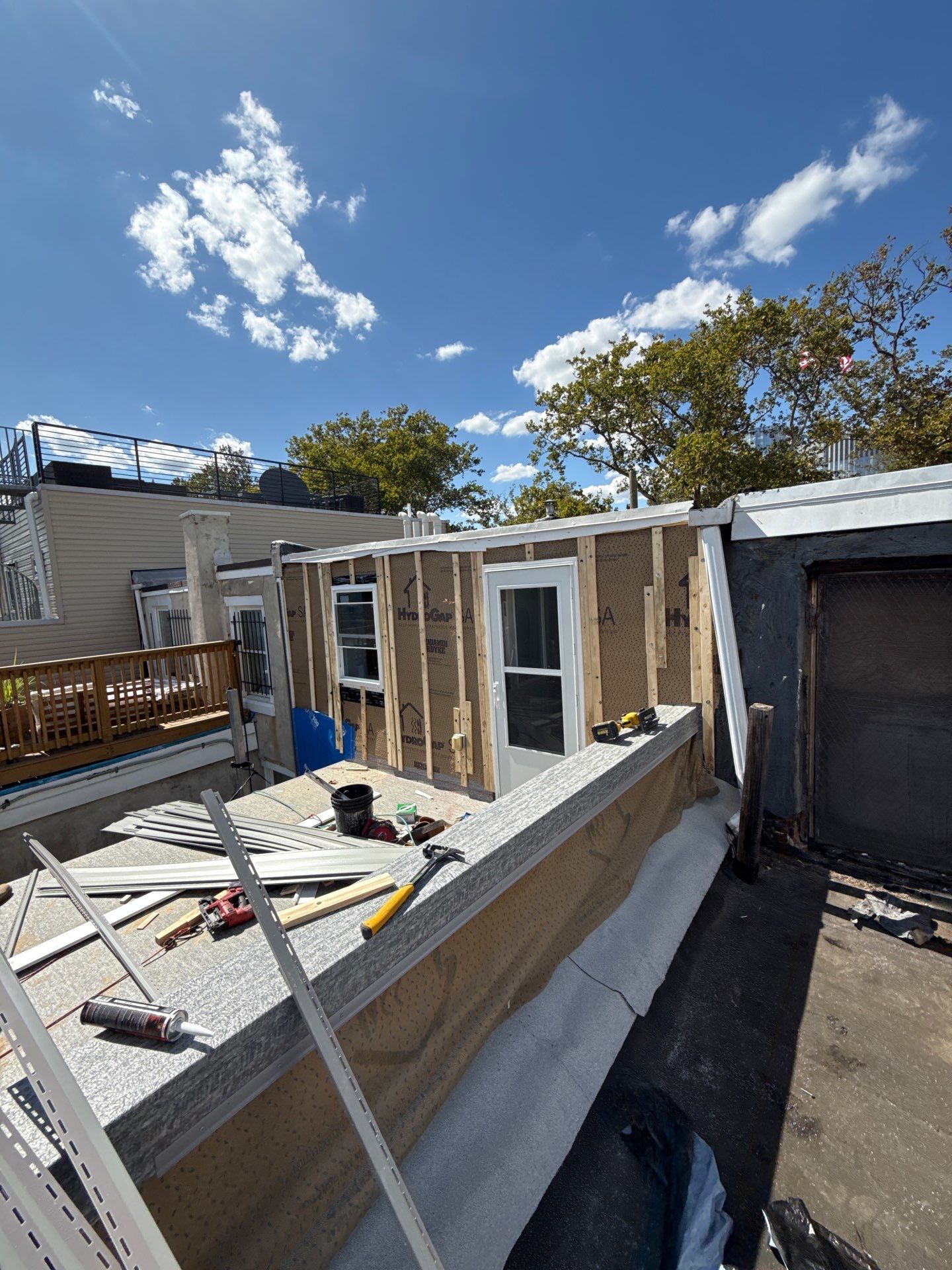 Back Wall & Fiberglass Roof deck Remediation by Philadelphia Quality Roofing