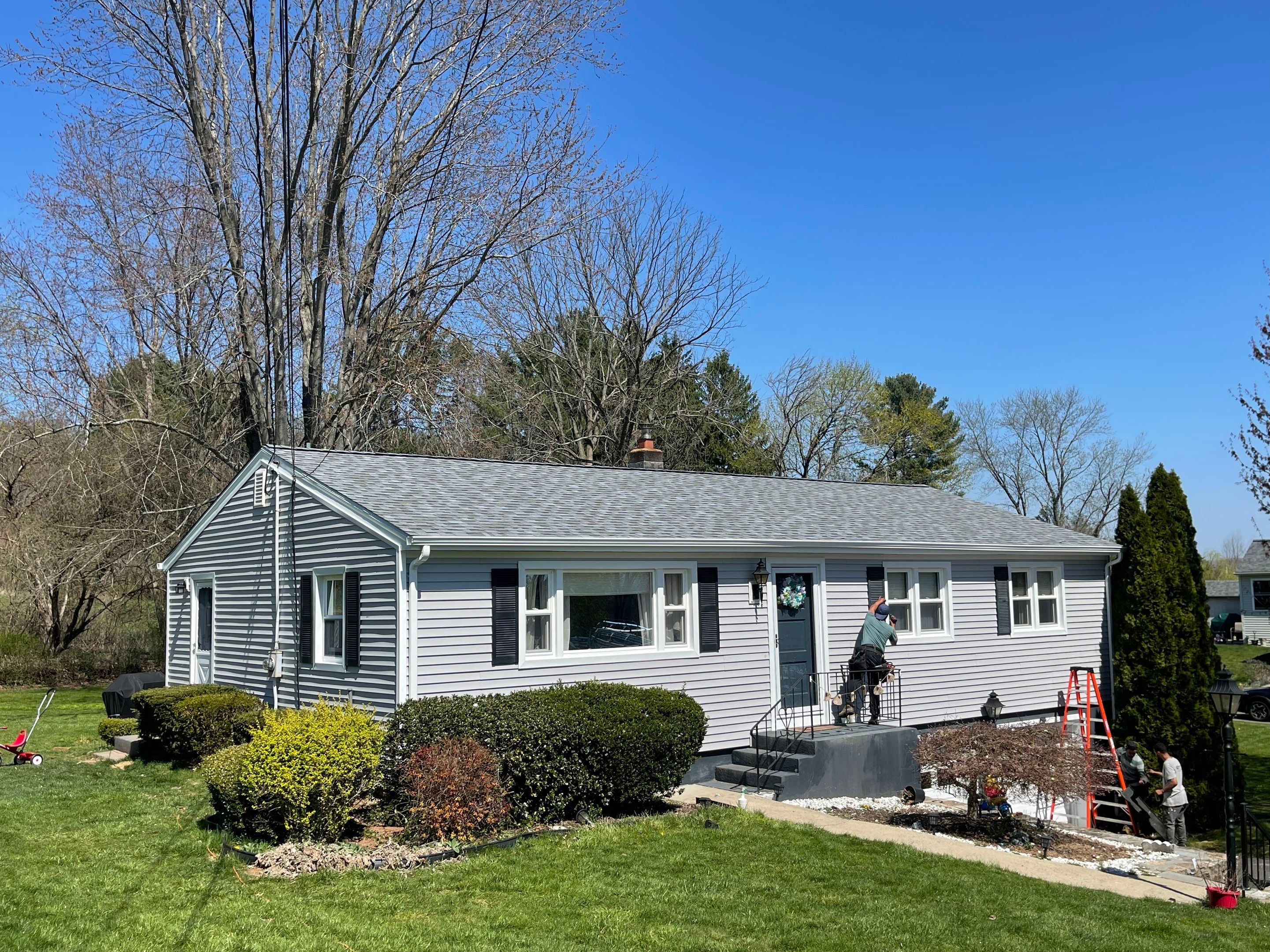 Residential Roofing Installation using Residential Roofing Installation using Owens Corning TruDefinition Duration - Quarry Gray & Sterling Gray Mainstreet siding by A Plus Exterior