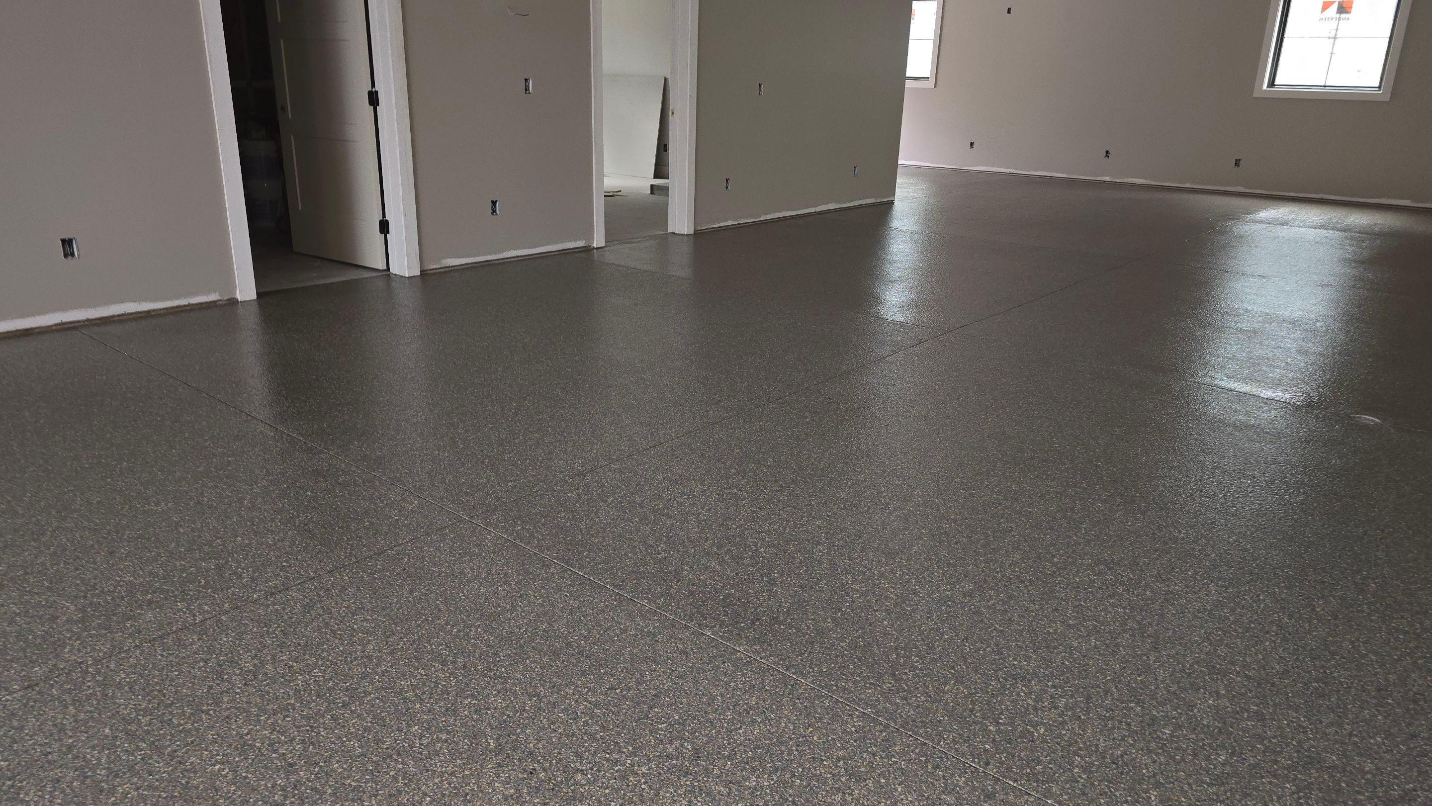 Shop Floor Using Custom Flake by Elite Floor Solutions