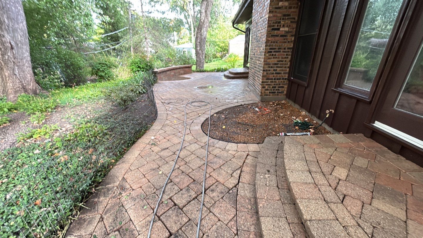 Brick paver clean, sand and seal.  using Surebond SB-1300 by Northern Power Washing LLC.