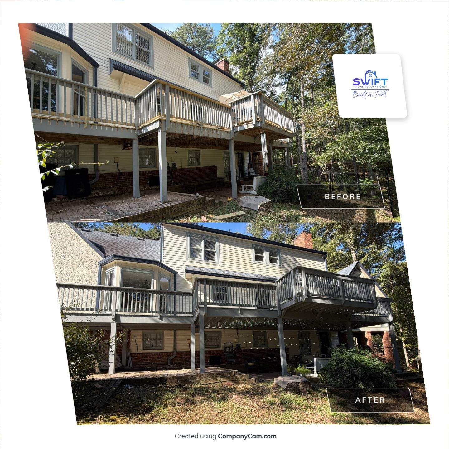 Multi-Level Deck Restoration and Staining Project in Canton, Georgia by Swift Home Renovations 