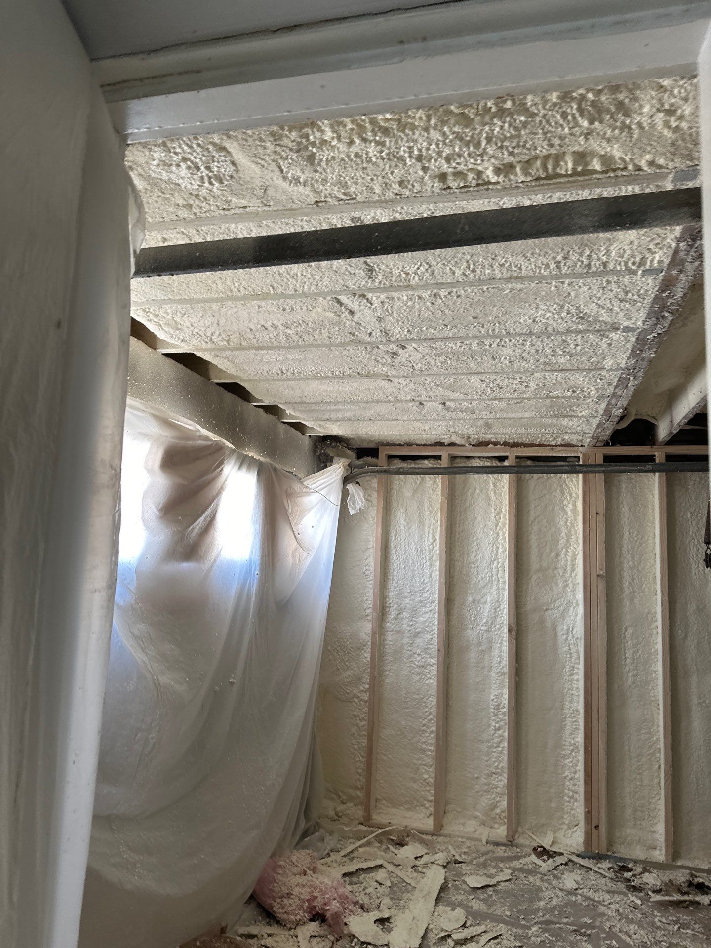 Basement Exterior Walls using Closed Cell Spray Foam by NYS Foam & Energy