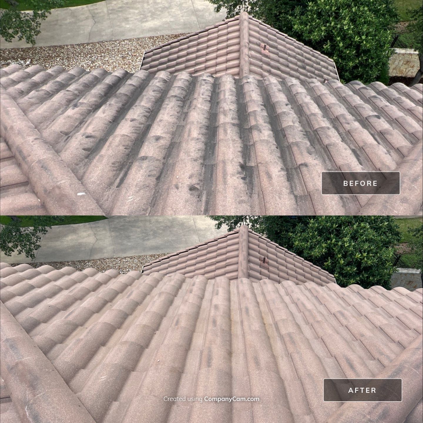Tile Roof Washing Project in Garden Ridge by Bright Choice