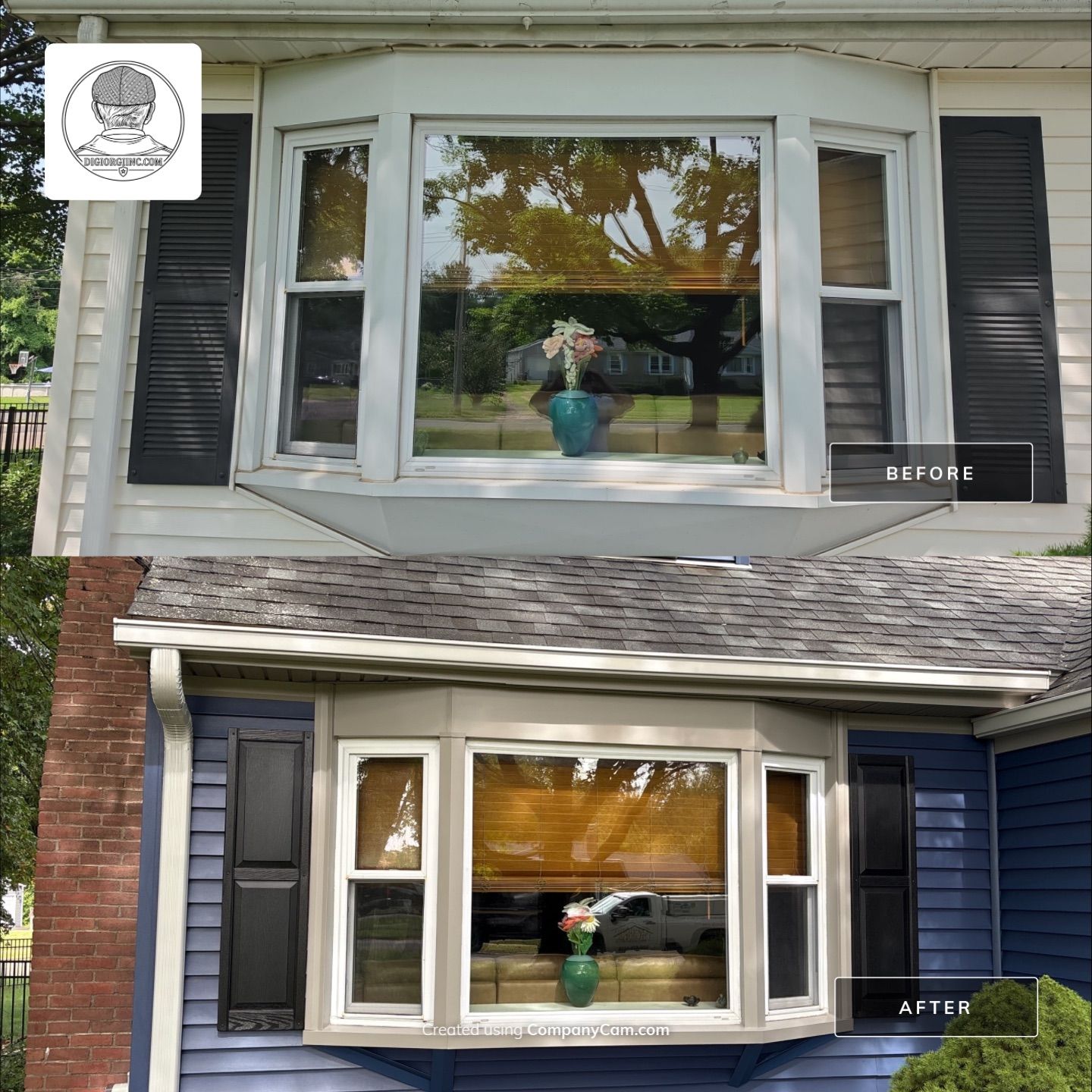 Siding Renewal Using CertainTeed Monogram D/4 Clapboard in Midnight Blue by DiGiorgi Roofing and Siding Inc