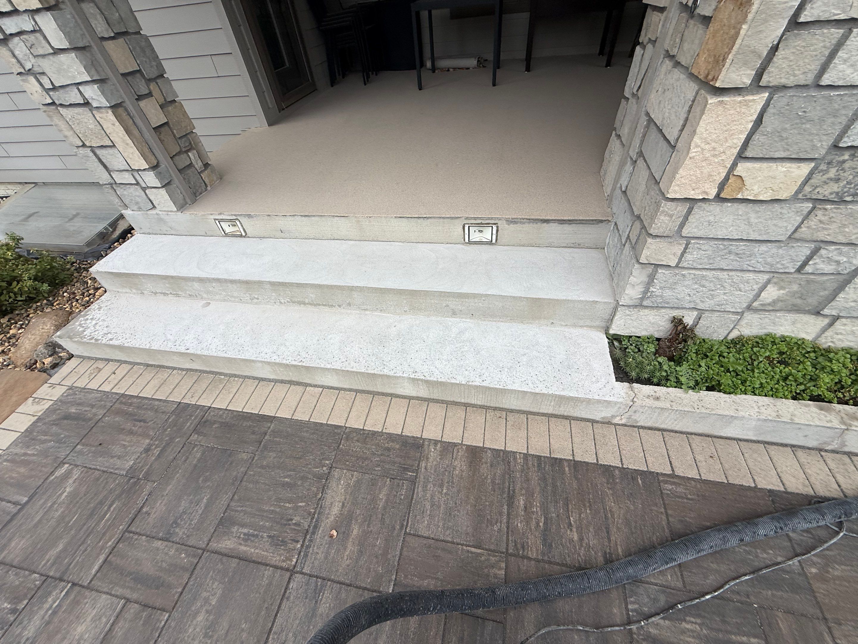 Sioux Falls Patio Concrete Coating and Porch Step Repair by Select Painting, Coatings & Garage Cabinets