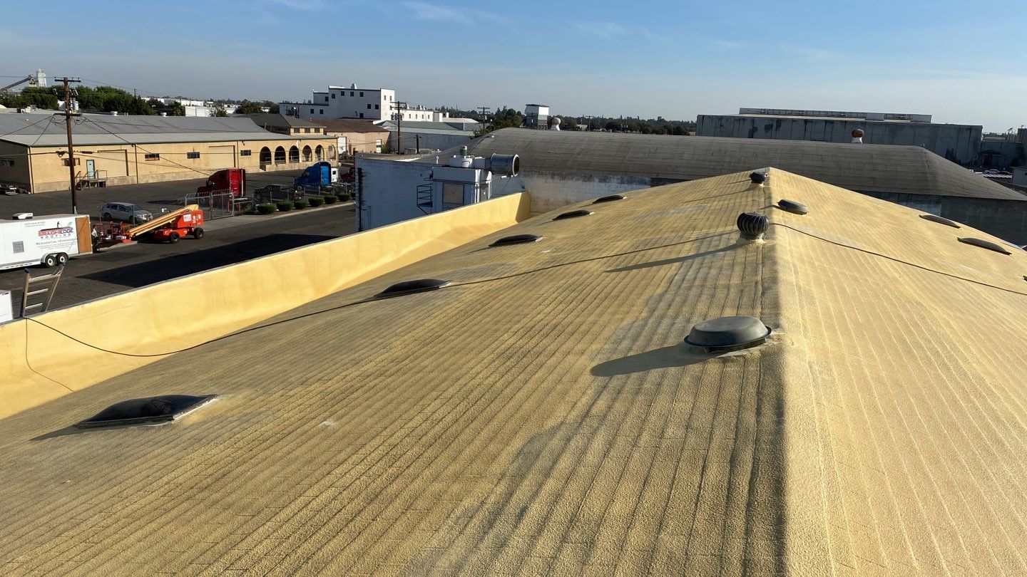 Spray foam and coatings using Polyurethane spray foam by Straight Edge Roofing Inc